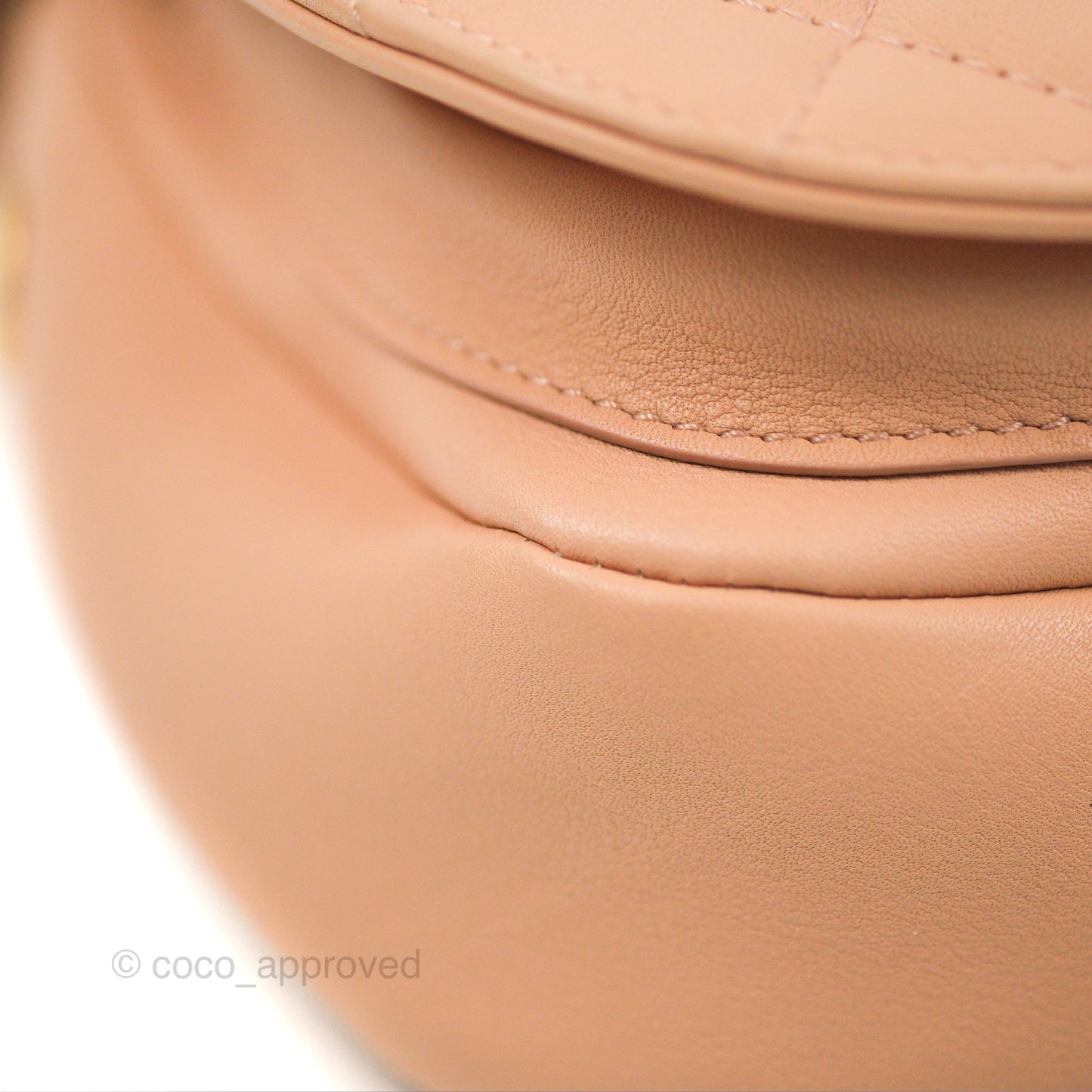 Chanel Messenger Bag Beige Pink Calfskin Aged Gold Hardware