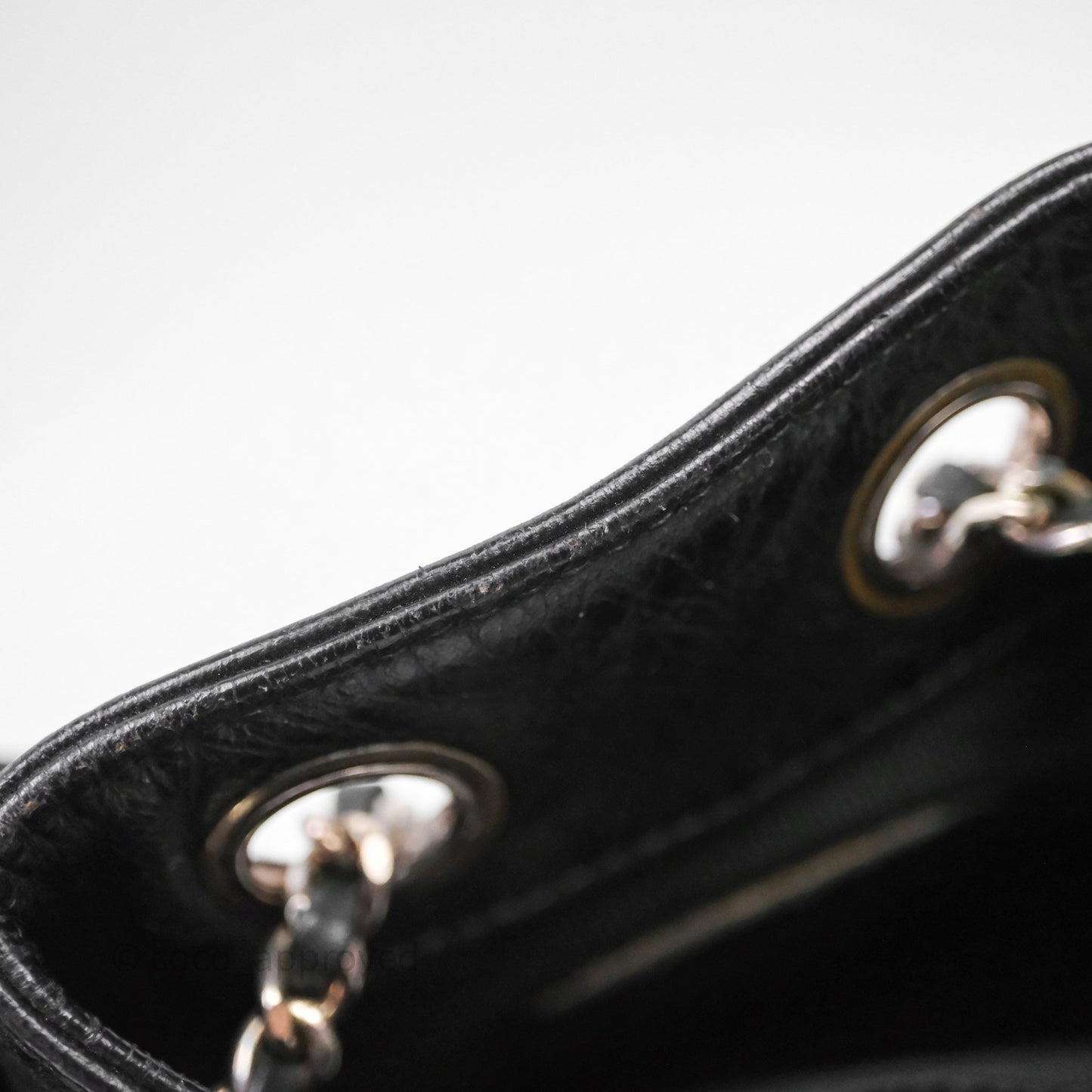 Chanel Vintage CC Drawstring Bag Black Calfskin Silver Hardware
