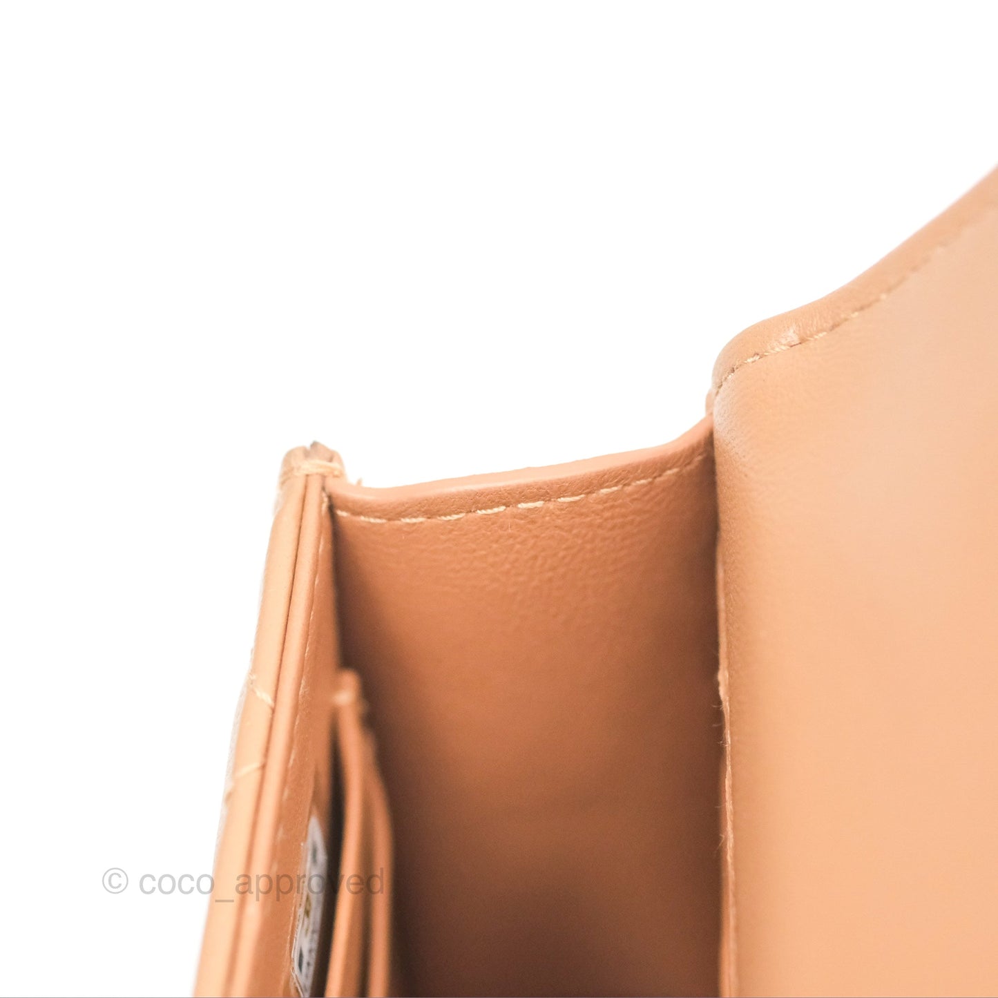 Chanel Mini Handle Clutch With Chain Caramel Lambskin Gold Hardware