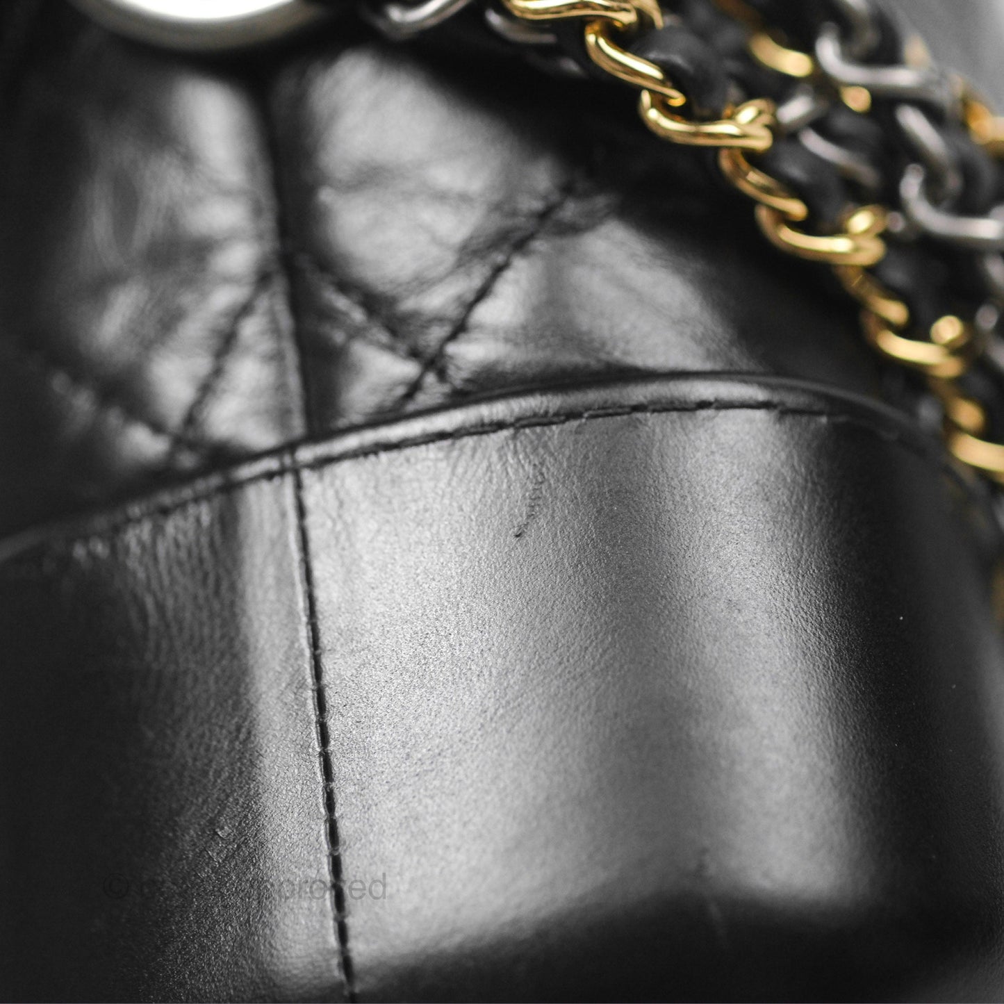 Chanel Small Gabrielle Hobo Quilted Black Aged Calfskin