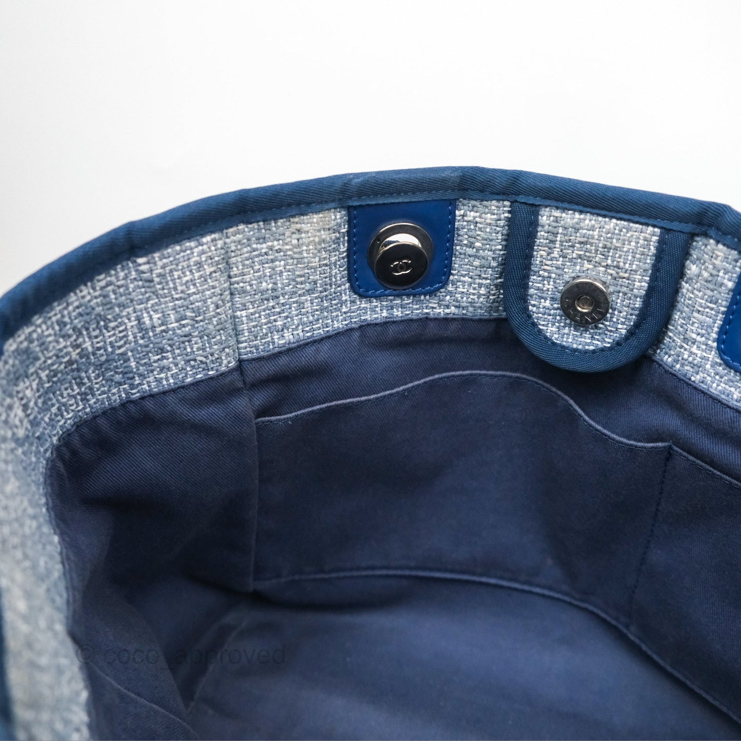 Chanel Medium Deauville Tote Blue Canvas