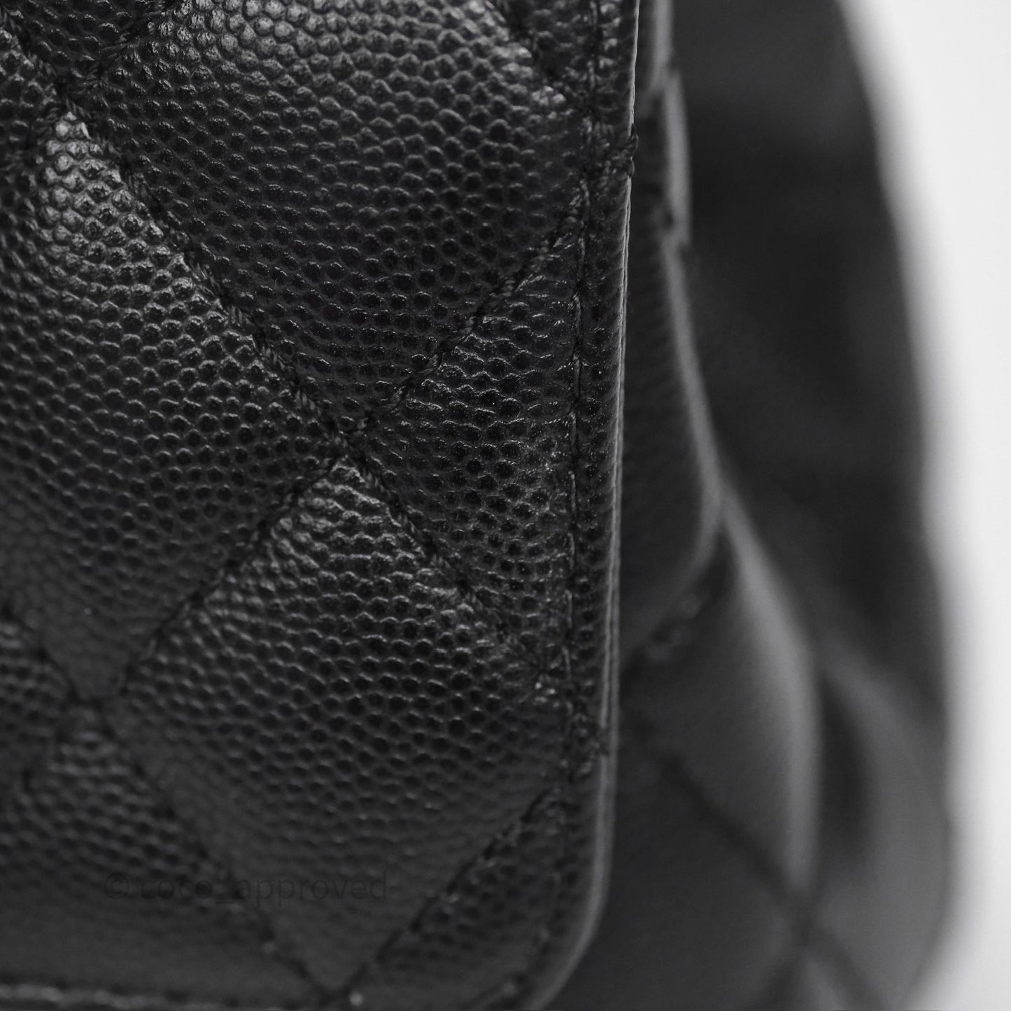 Chanel Mini Coco Handle Quilted Black Caviar Gold Hardware