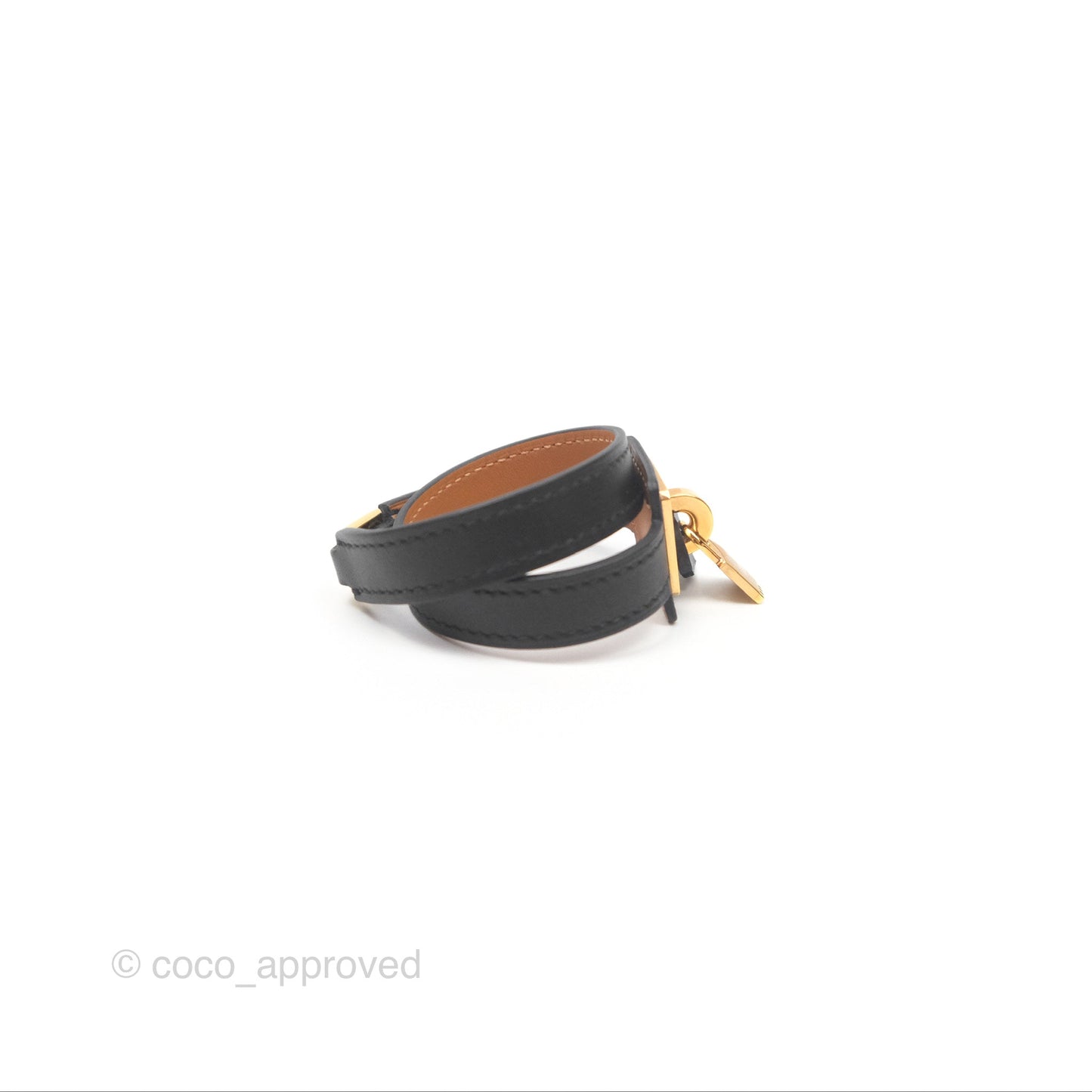 Hermès O'Kelly Bracelet Noir 89 Swift Gold Hardware