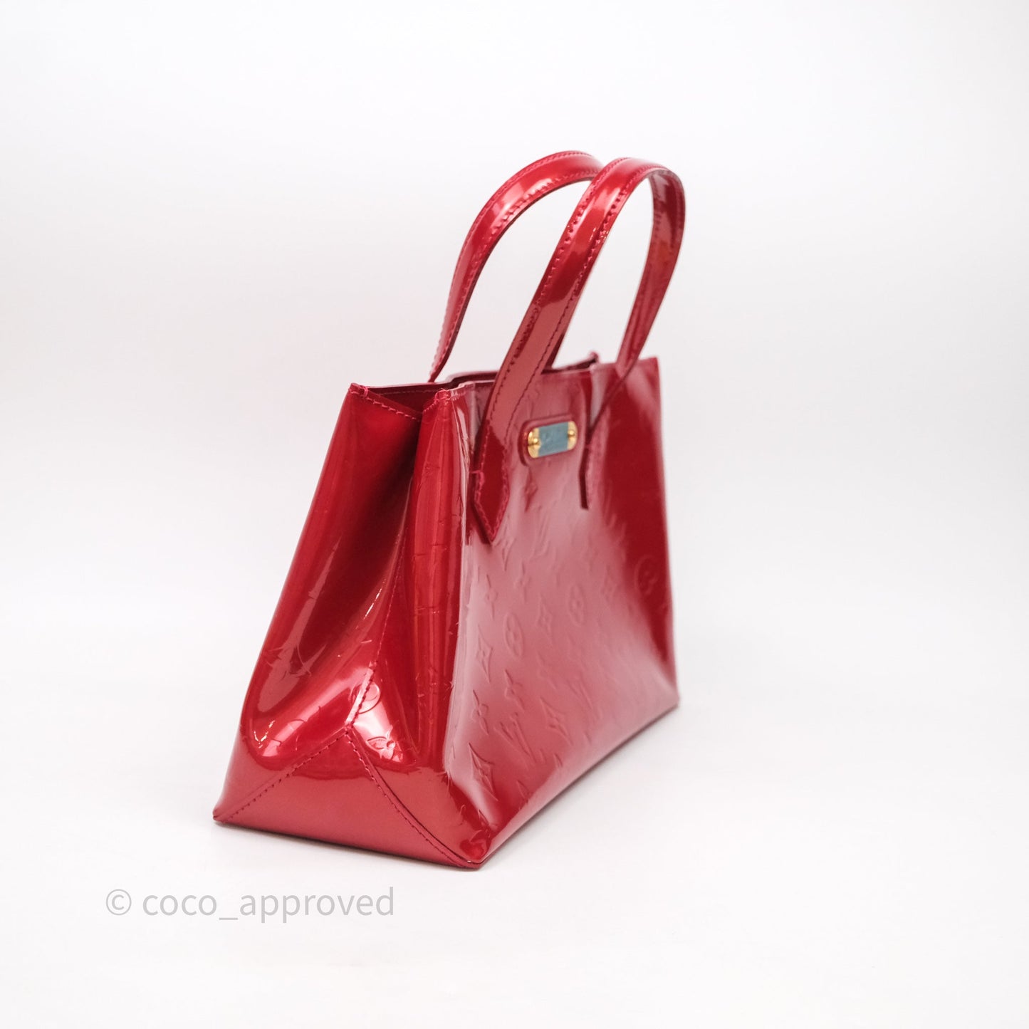Louis Vuitton Vernis Wilshire Monogram Tote Bag Red