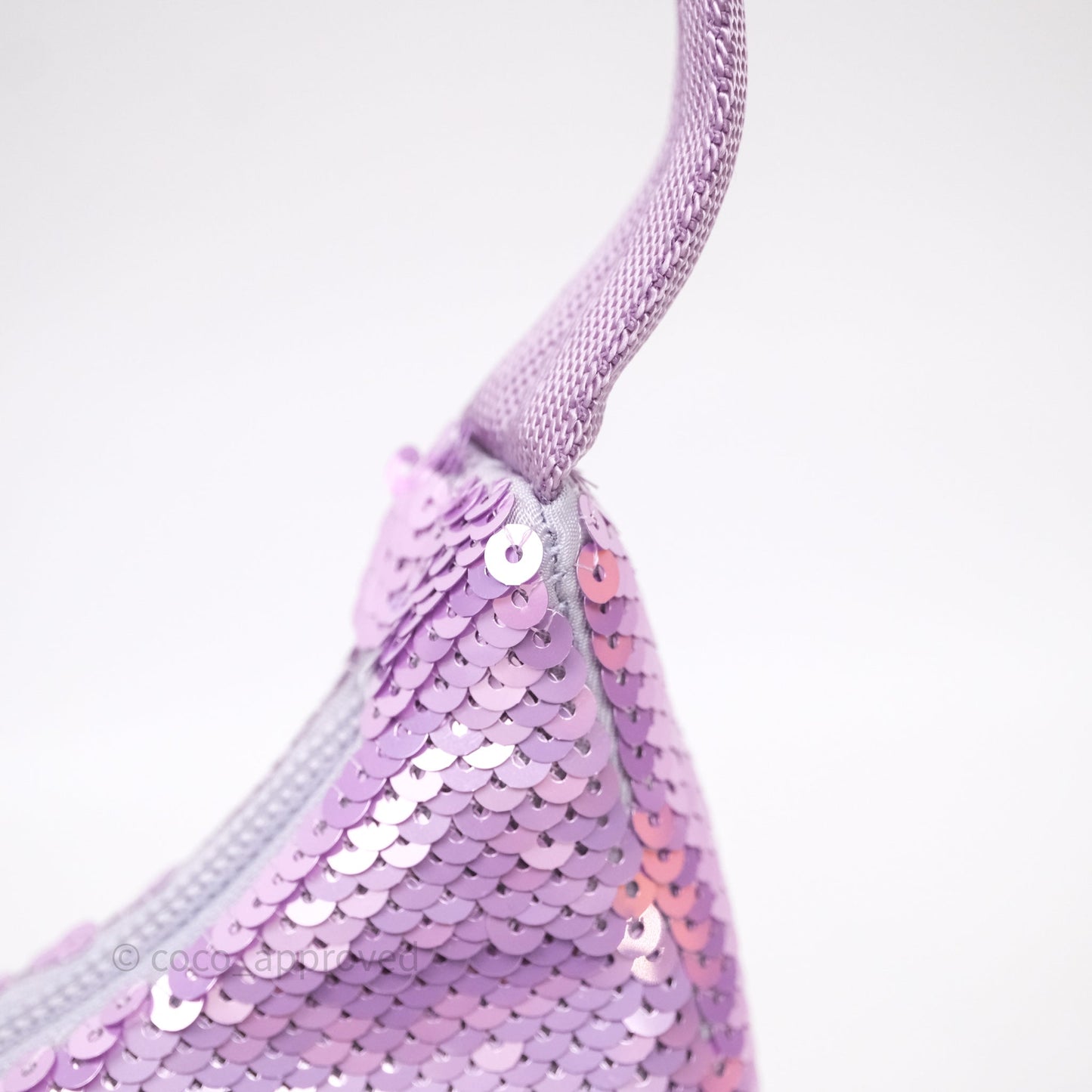 Prada Re-Edition 2000 Nylon Mini Hobo Bag Purple Sequin
