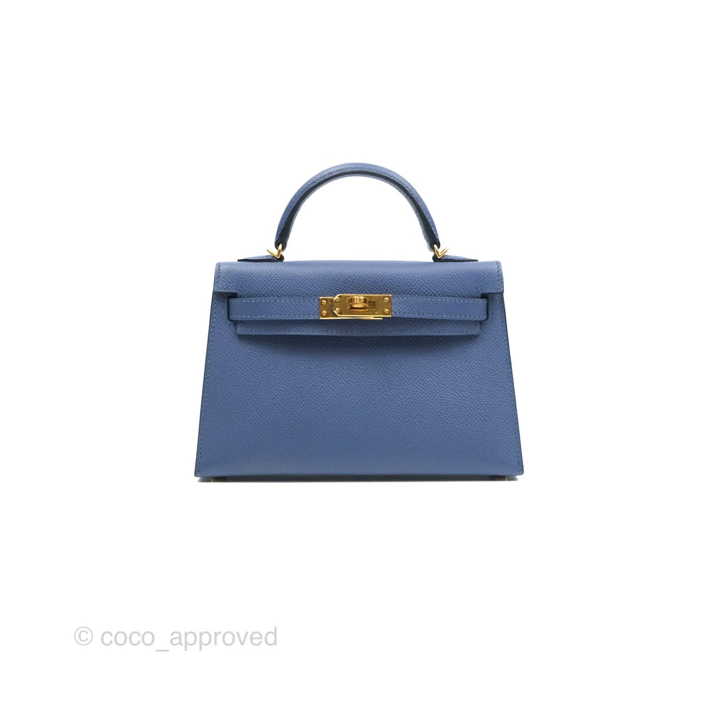 Hermès Mini Kelly II Bleu Brighton Epsom Gold Hardware