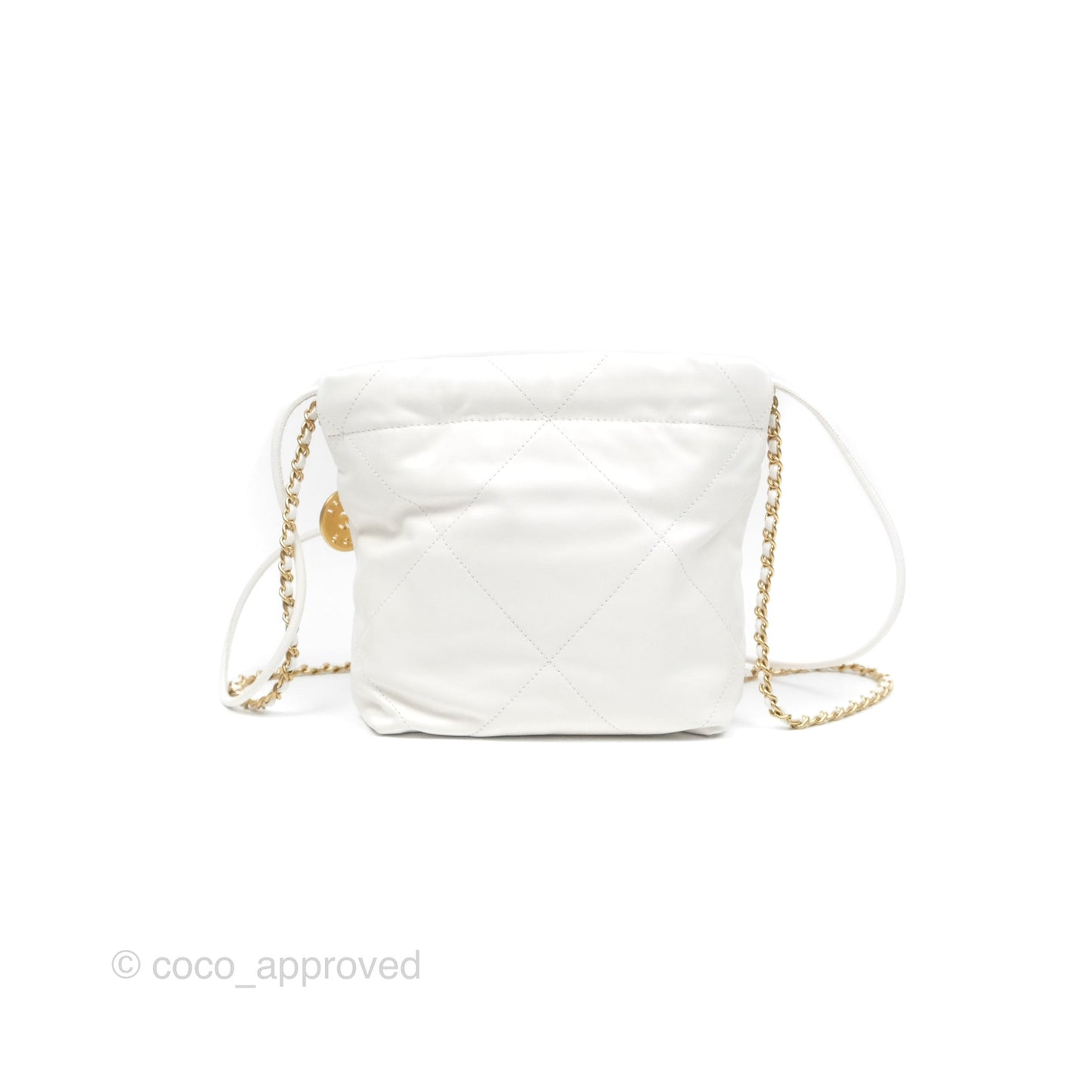Chanel 22 Mini Bag White Shiny Crumpled Calfskin