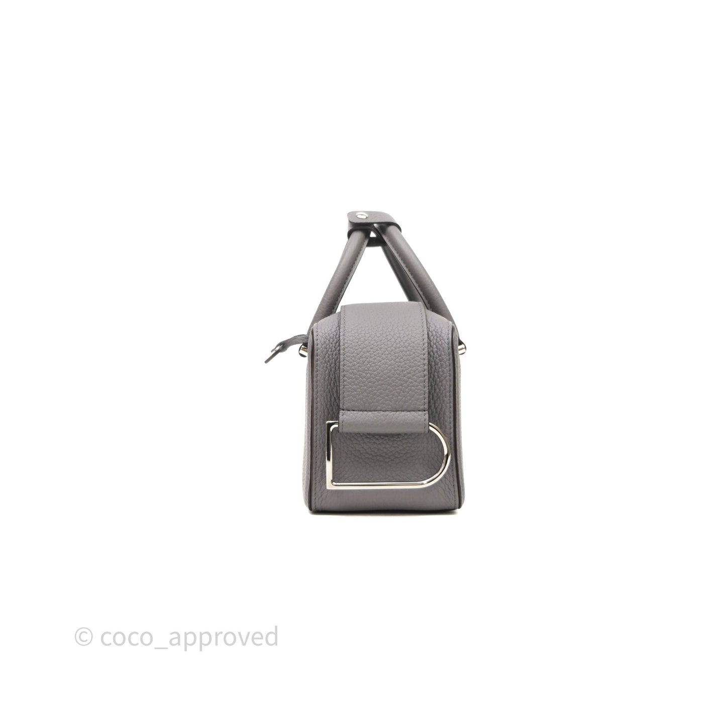 Delvaux Cool Box Mini Taurillon Soft Grained Grey Calfskin Silver Hardware