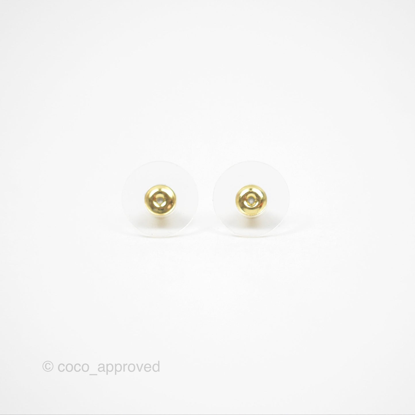 Chanel CC Gold/ White Cube Earrings Gold Tone 22K