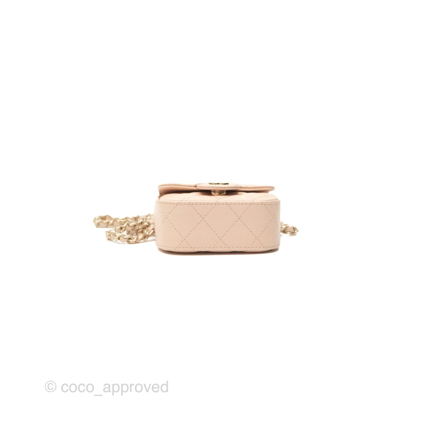 Chanel Mini Clutch With Chain Light Pink Caviar Gold Hardware