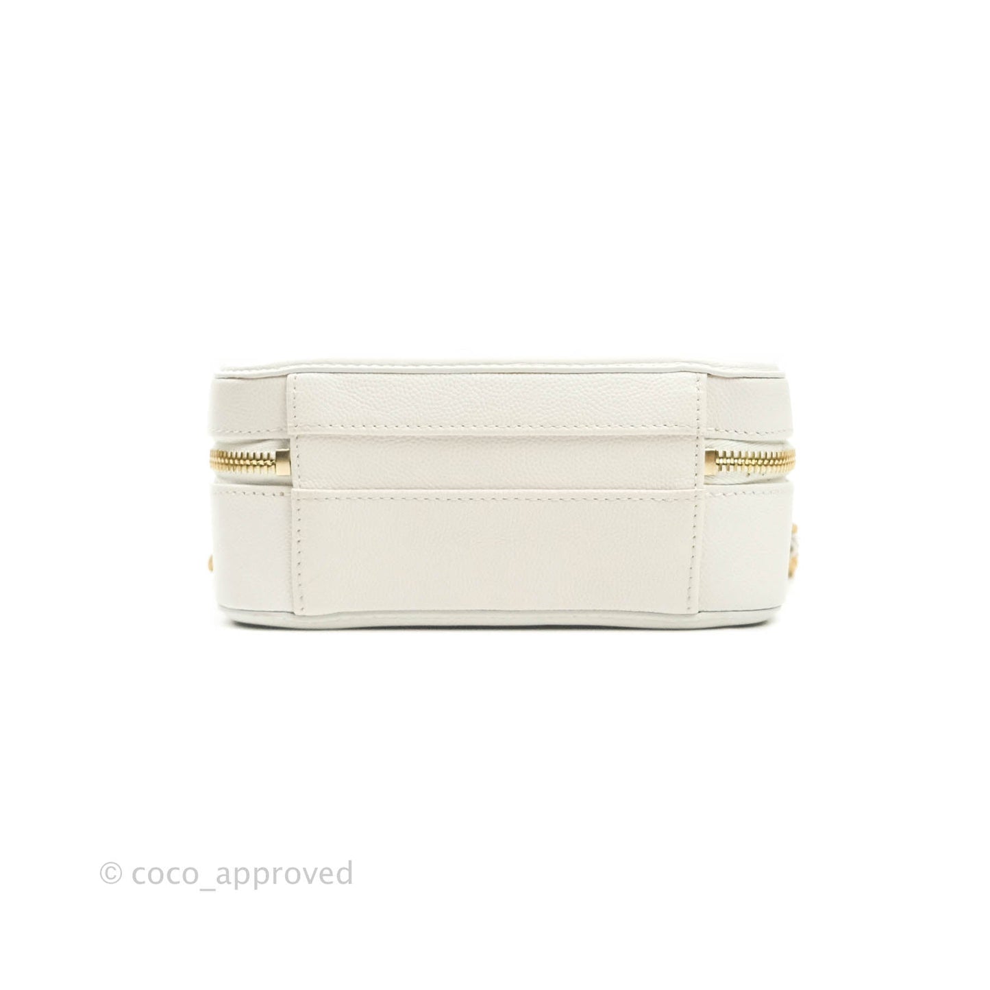 Chanel Quilted Small CC Filigree Vanity Case White Caviar