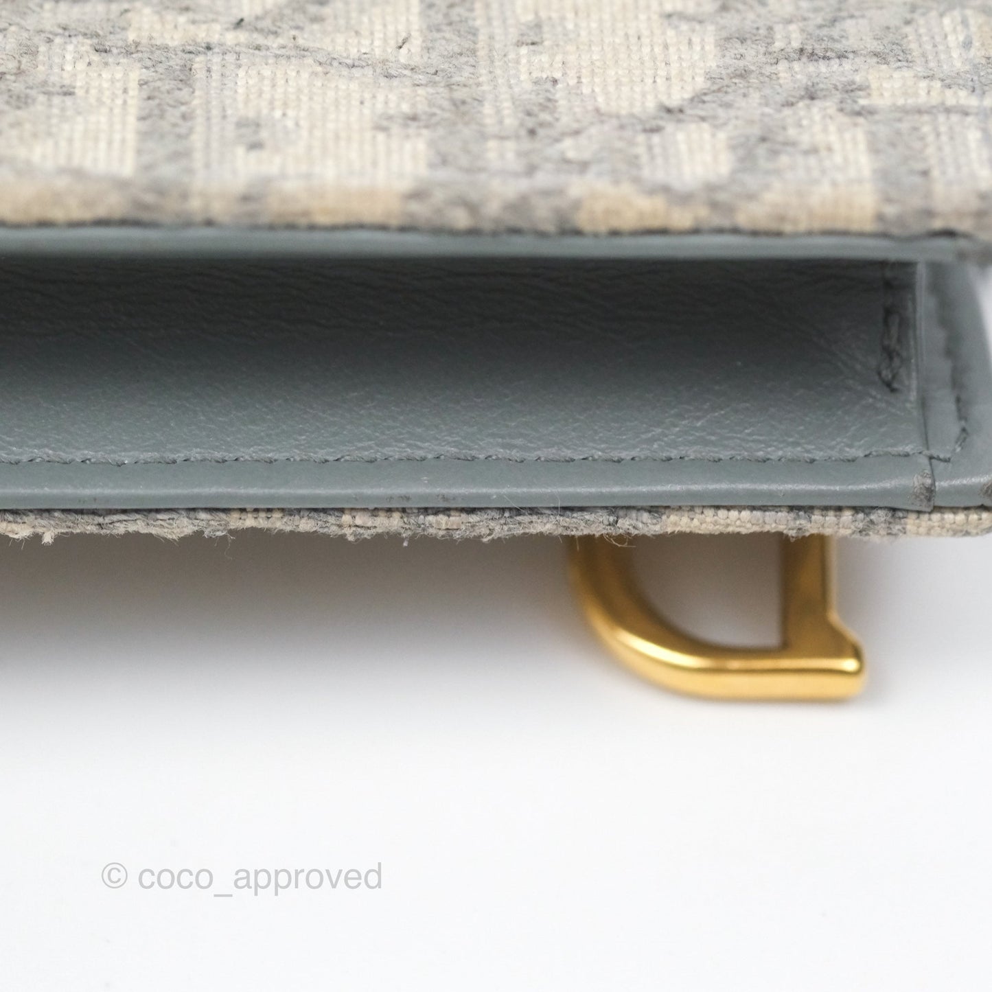 Christian Dior Saddle Bloom Card Holder Gray Dior Oblique Jacquard