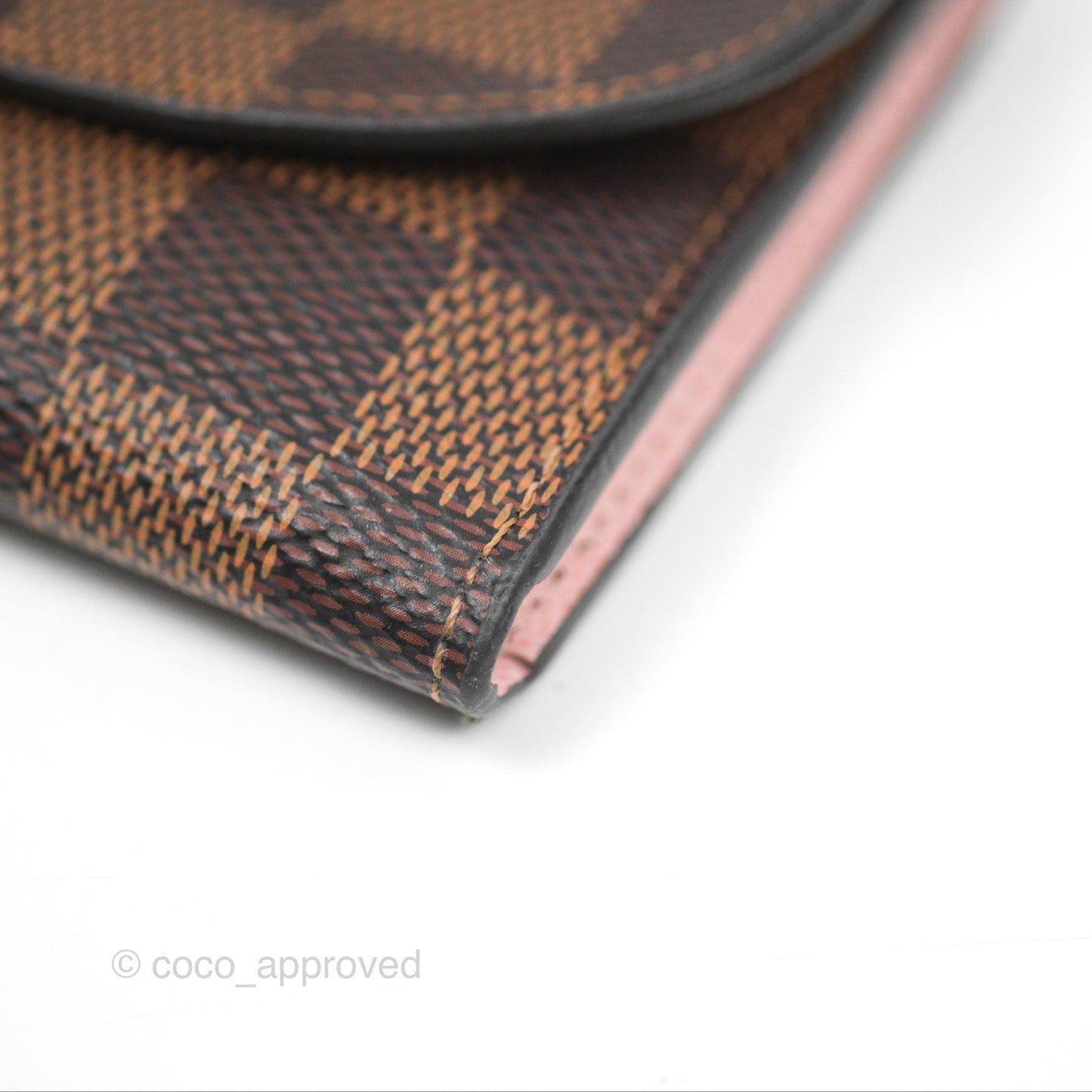 Louis Vuitton Rosalie Coin Purse Damier Ebene Rose Ballerina