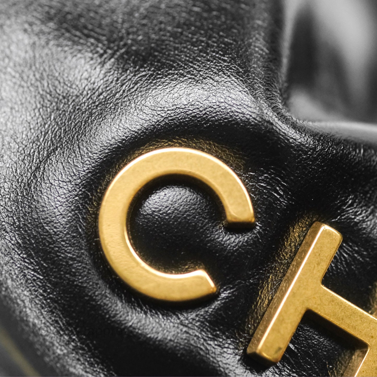 Chanel 22 Bag Small Black Shiny Calfskin Aged Gold Hardware