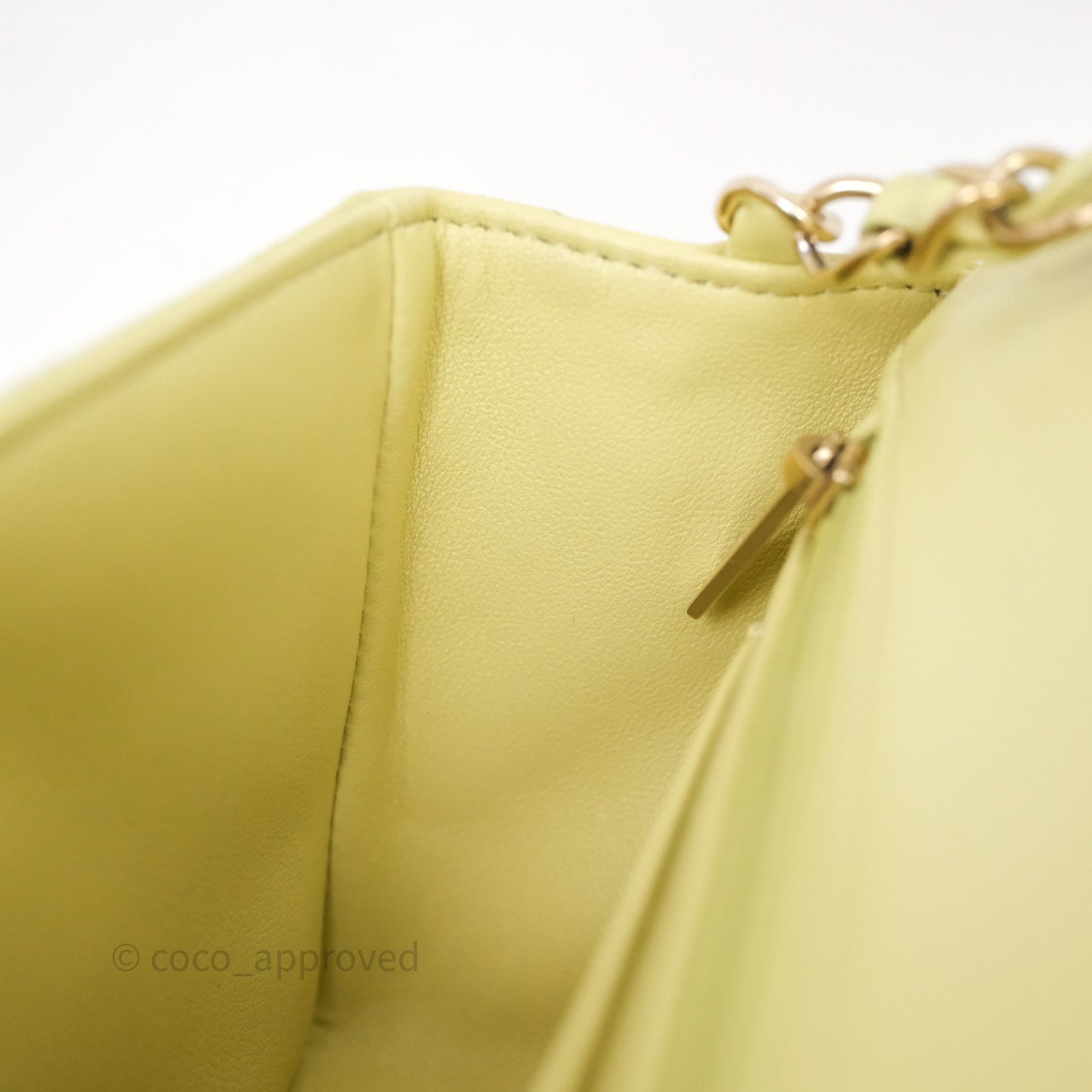 Chanel Mini Rectangular Flap Quilted Green Lambskin Gold Hardware