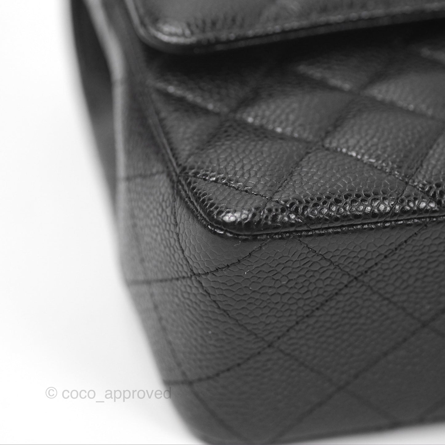 Chanel Classic M/L Medium Flap Quilted Black Caviar Silver Hardware