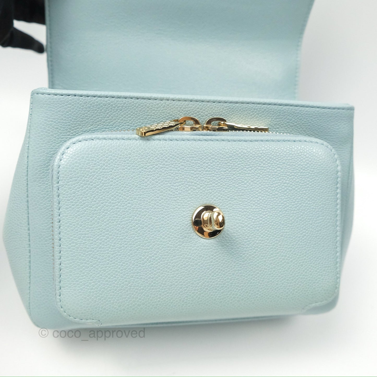 Chanel Quilted Small Business Affinity Flap Blue Caviar Gold Hardware