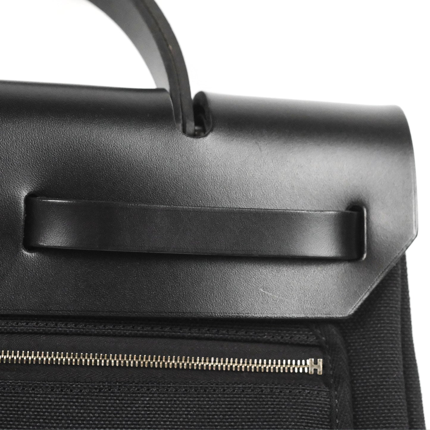 Hermès Herbag Zip 31 Retourne Black Canvas Palladium Hardware