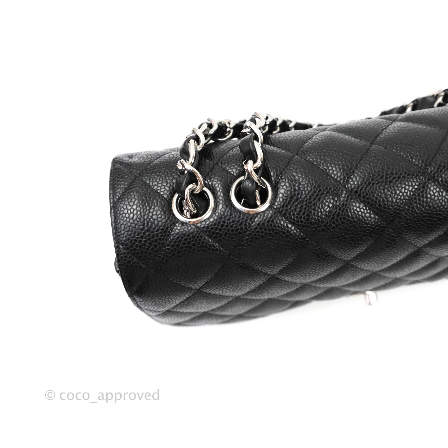 Chanel Jumbo Single Flap Black Caviar Silver Hardware