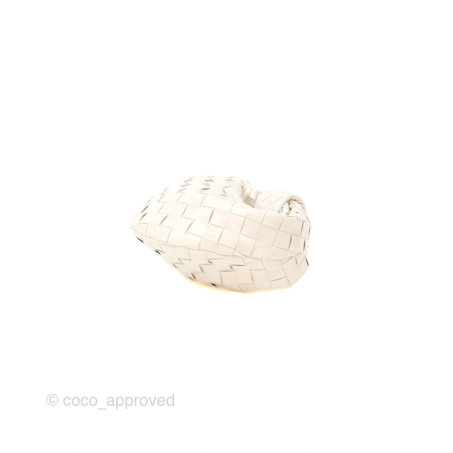 Bottega Veneta Mini Jodie Bag Intrecciato White Patent