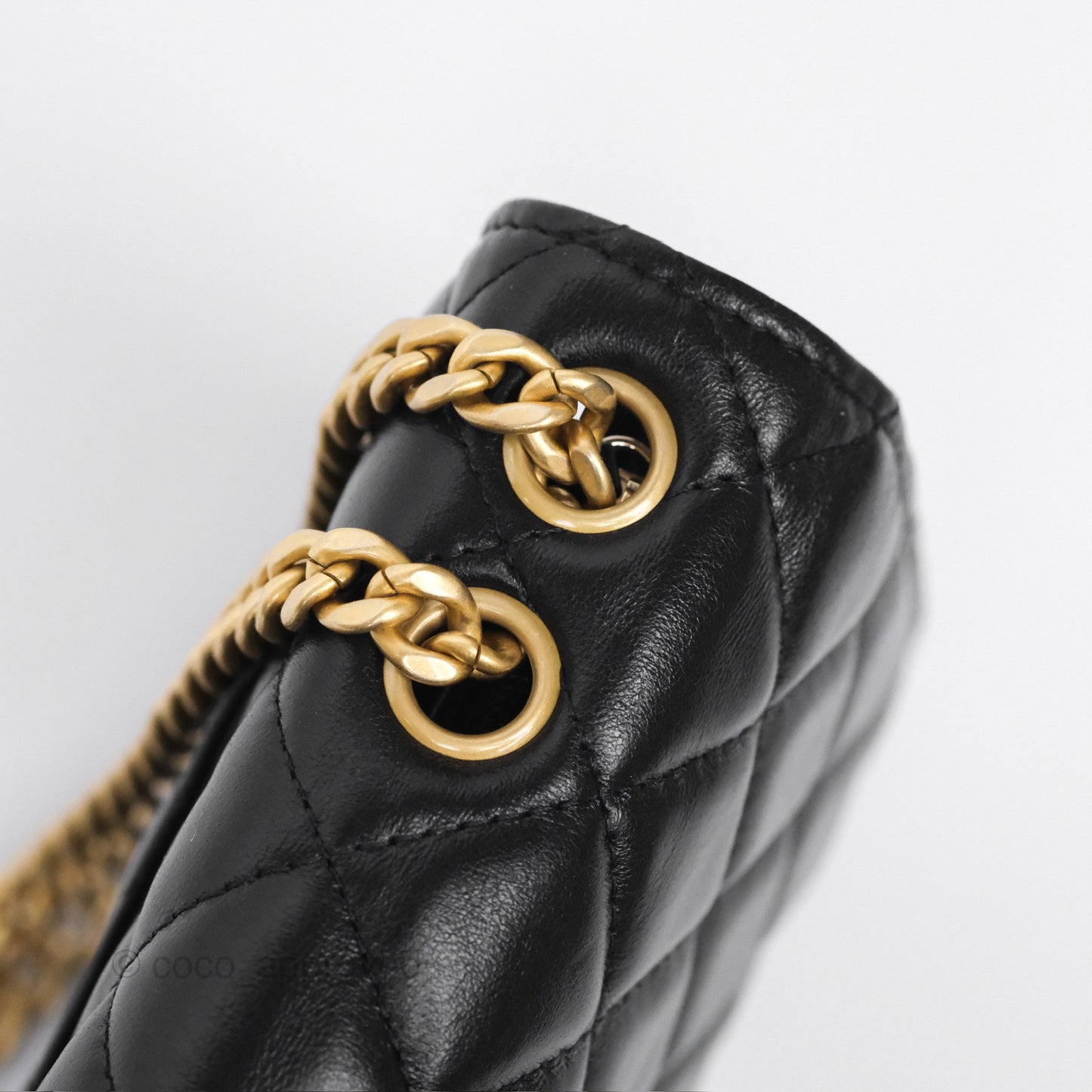 Chanel All Slide Wallet on Chain WOC Adjustable Chain Quilted Black Lambskin 22K