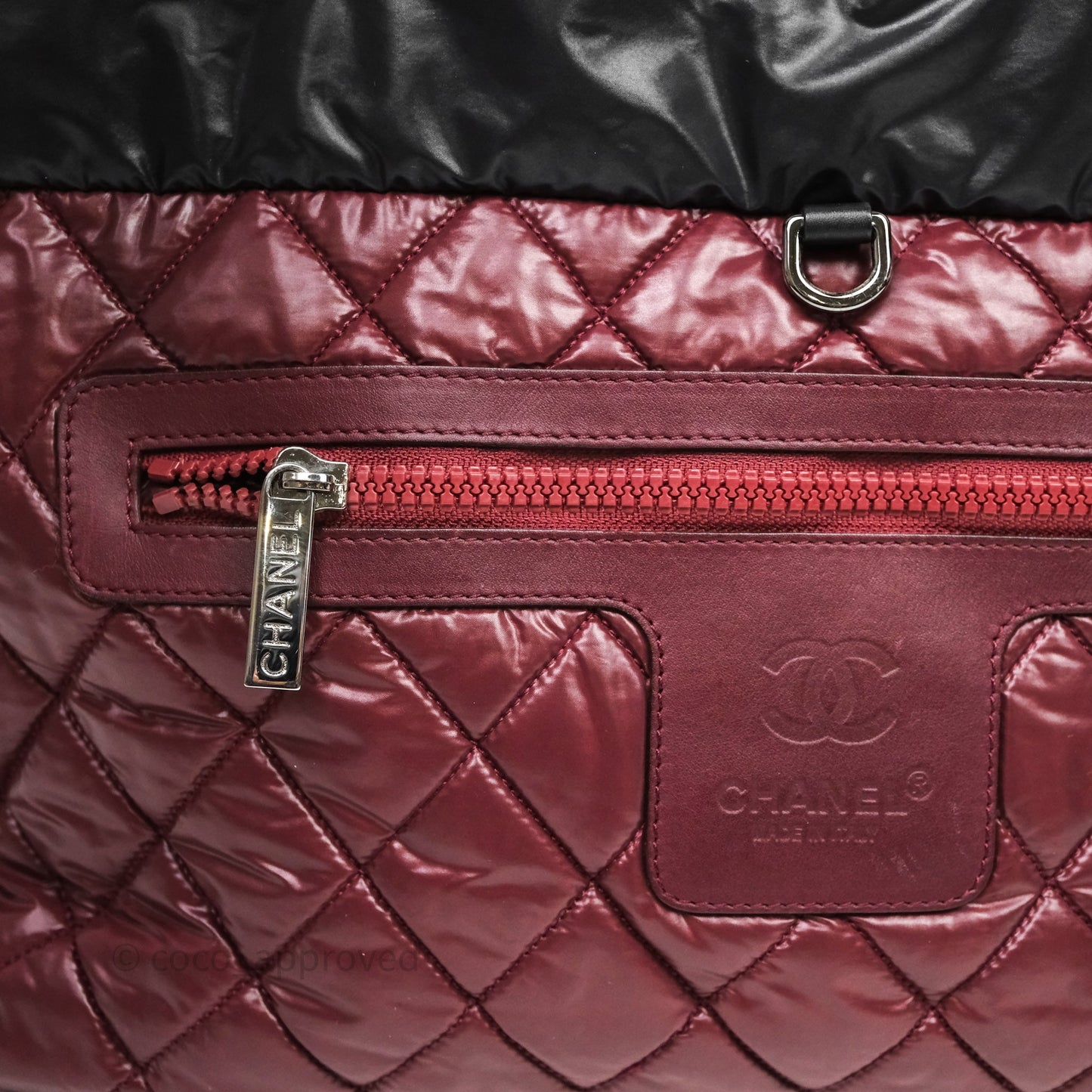 Chanel Nylon Quilted Medium Coco Cocoon Reversible Tote Black