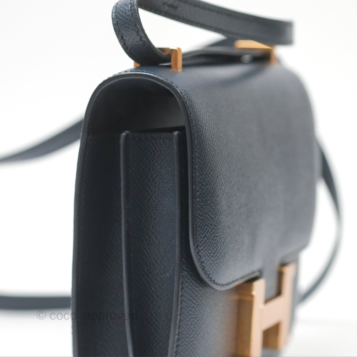 Hermès Constance Mini 18cm Bleu Nuit 2Z Epsom Rose Gold Hardware