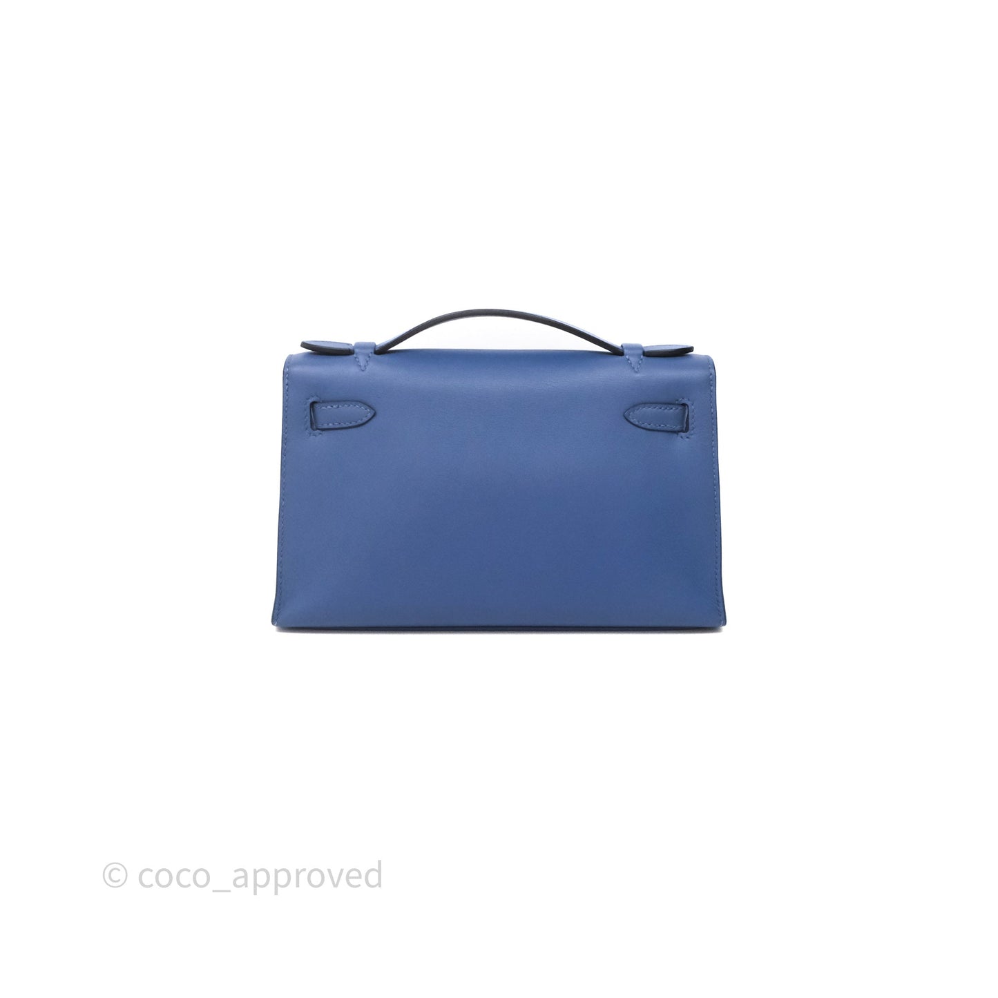 Hermès Kelly Pochette Clutch Bleu Brighton 7E Swift Gold Hardware