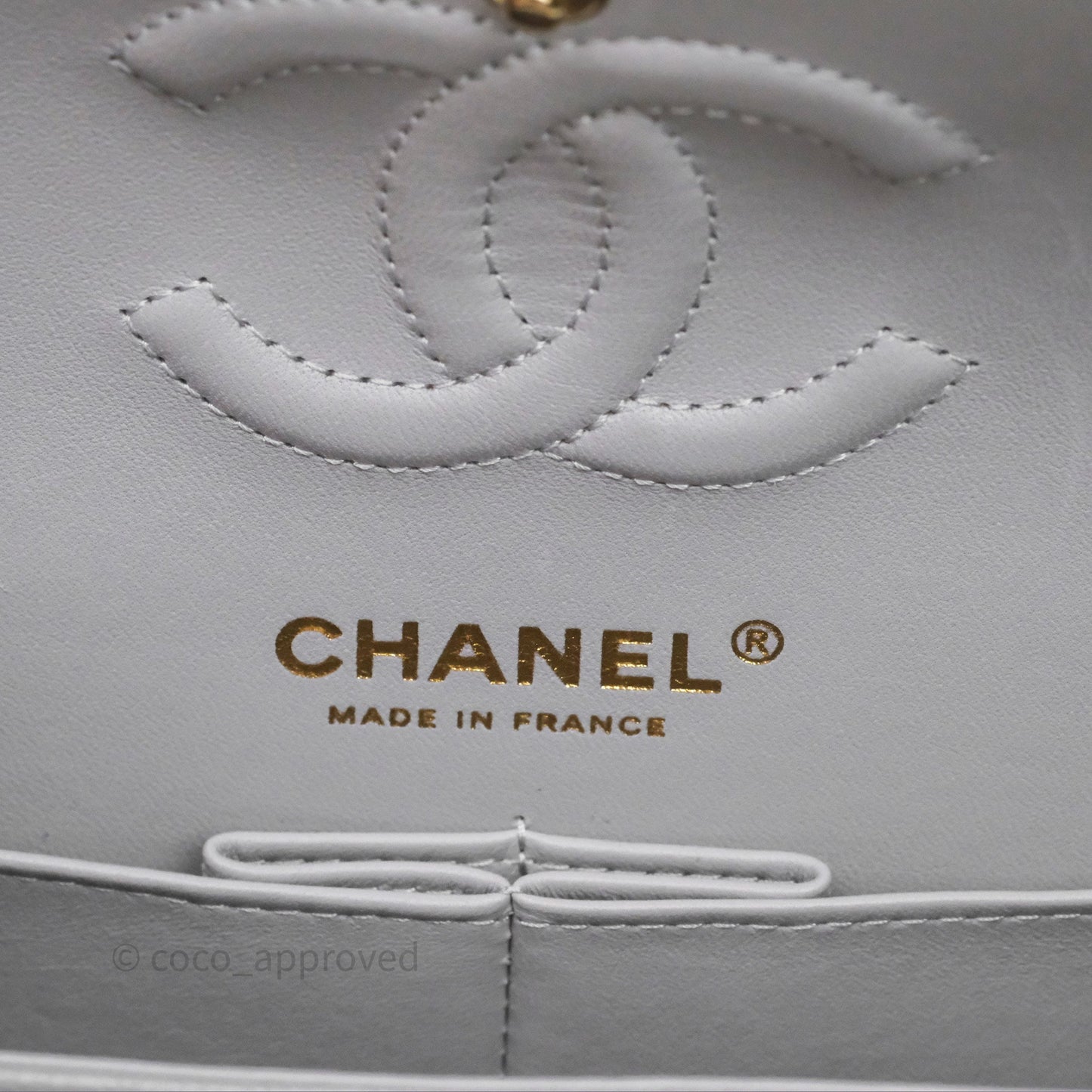 Chanel Small Classic Flap Quilted Grey Caviar Gold Hardware 21A