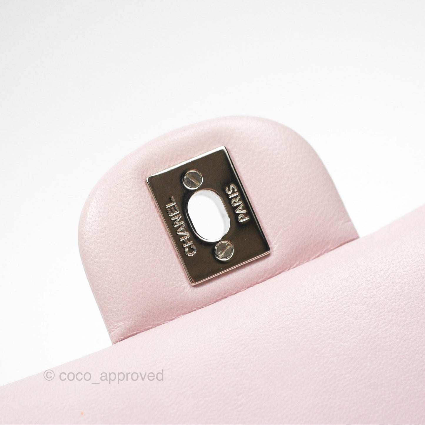Chanel Quilted Mini Rectangular Light Pink Lambskin Silver Hardware