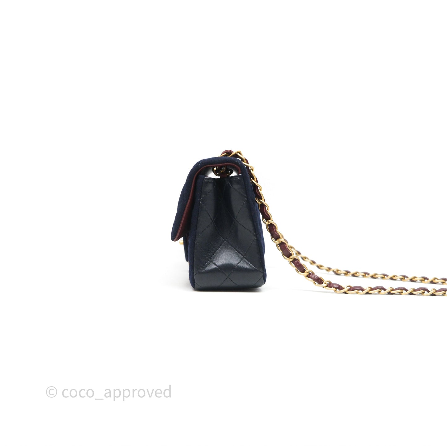 Chanel Paris-Hamburg Charms Mini Rectangular Flap Navy Wool 18C