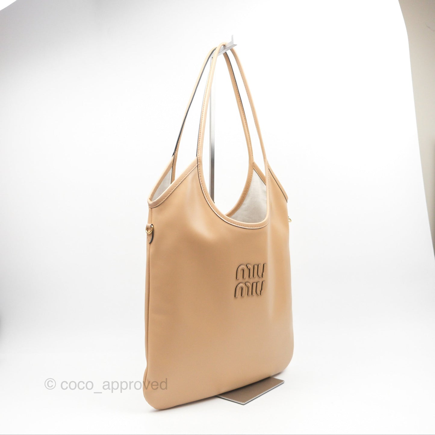 Miu Miu Ivy Leather Bag Beige