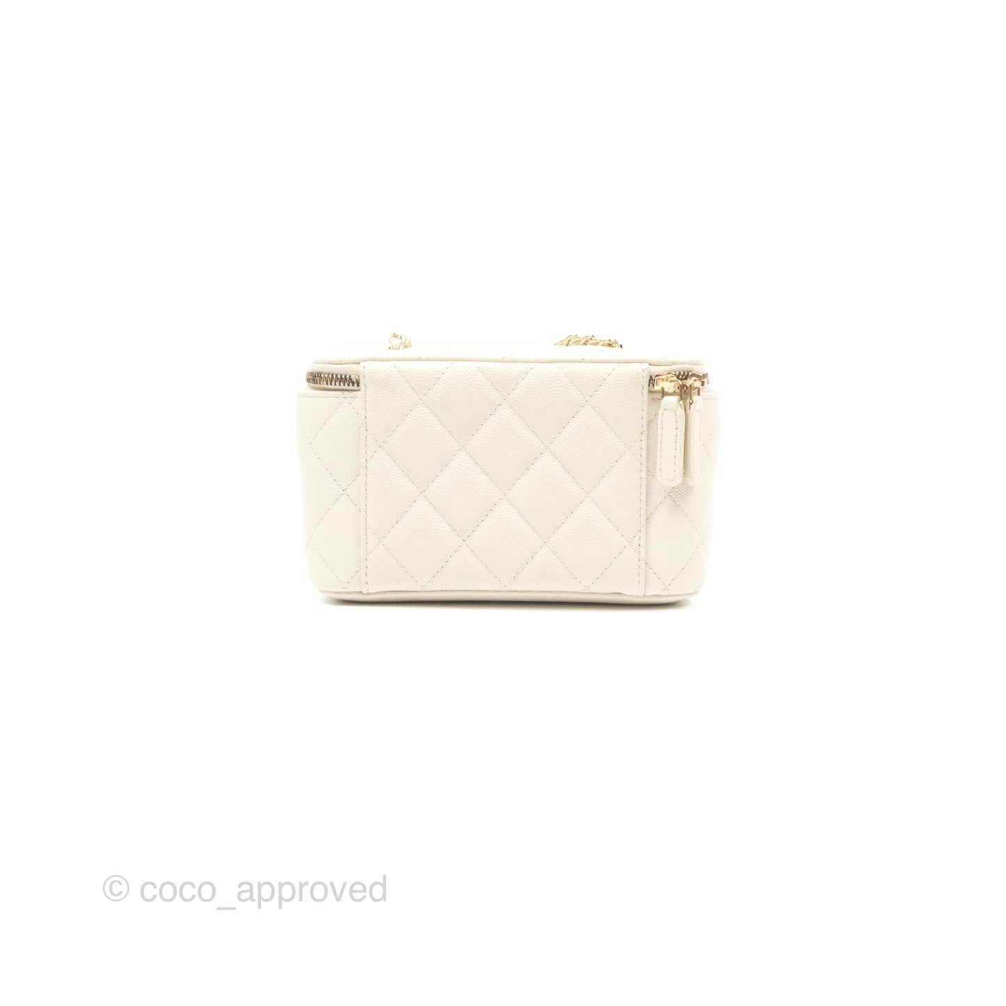 Chanel Classic Vanity With Chain Ivory Caviar Gold Hardware