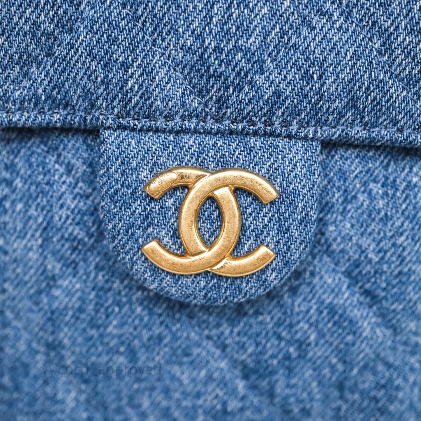 Chanel 25 Mini Washed Denim Aged Gold Hardware