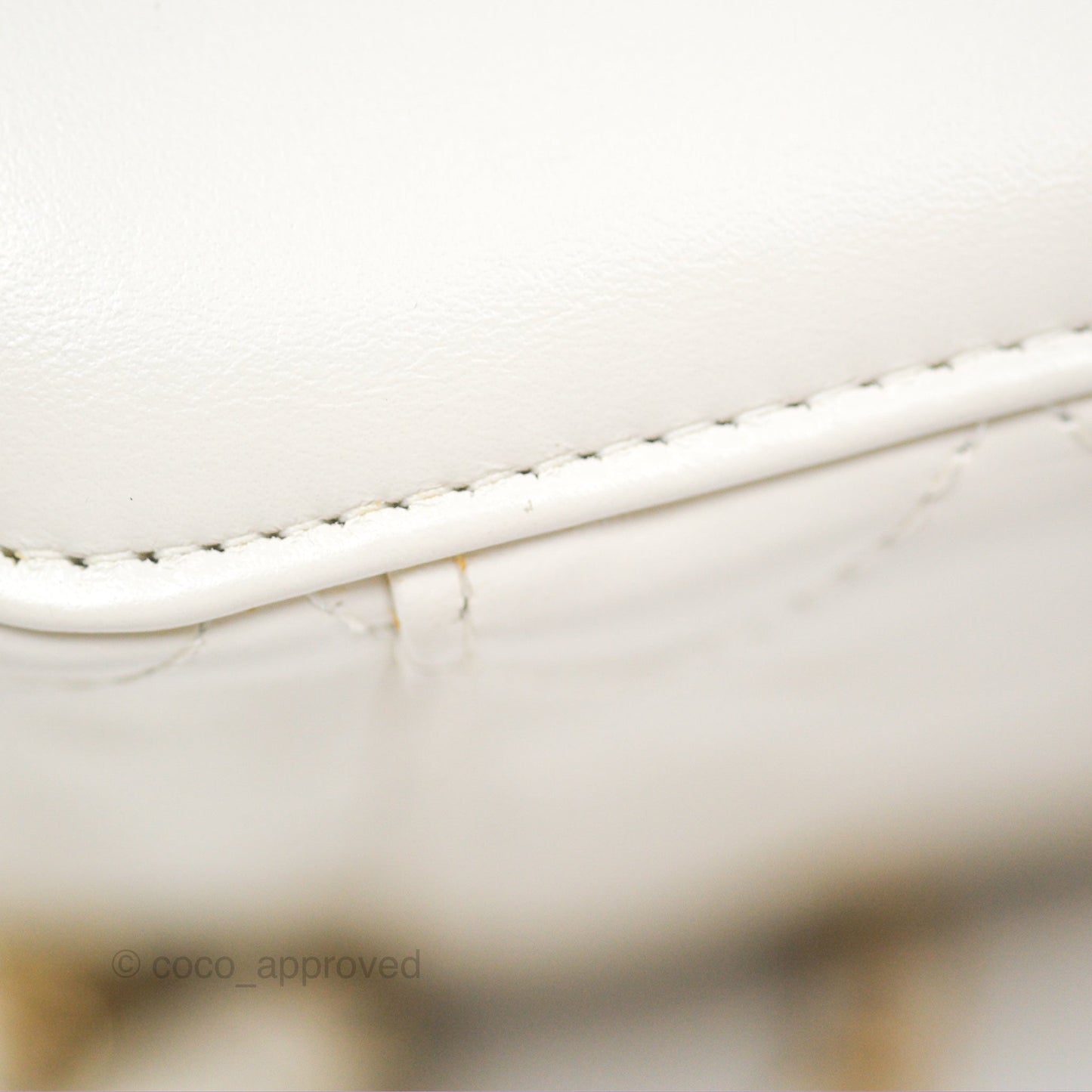 Chanel Quilted Mini Perfect Fit Vanity With Chain White Calfskin Aged Gold Hardware