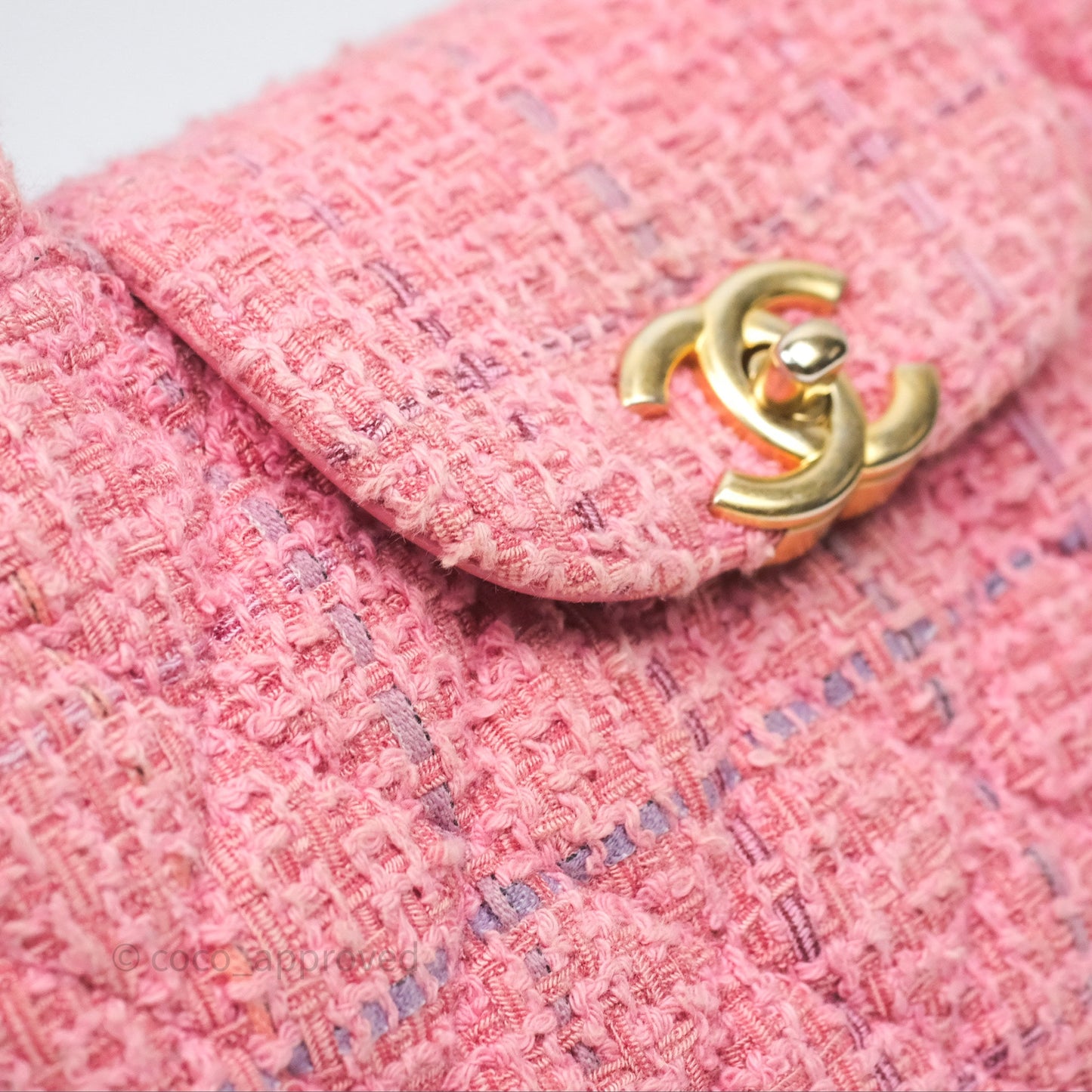 Chanel Kelly Bag Pink Tweed Aged Gold Hardware