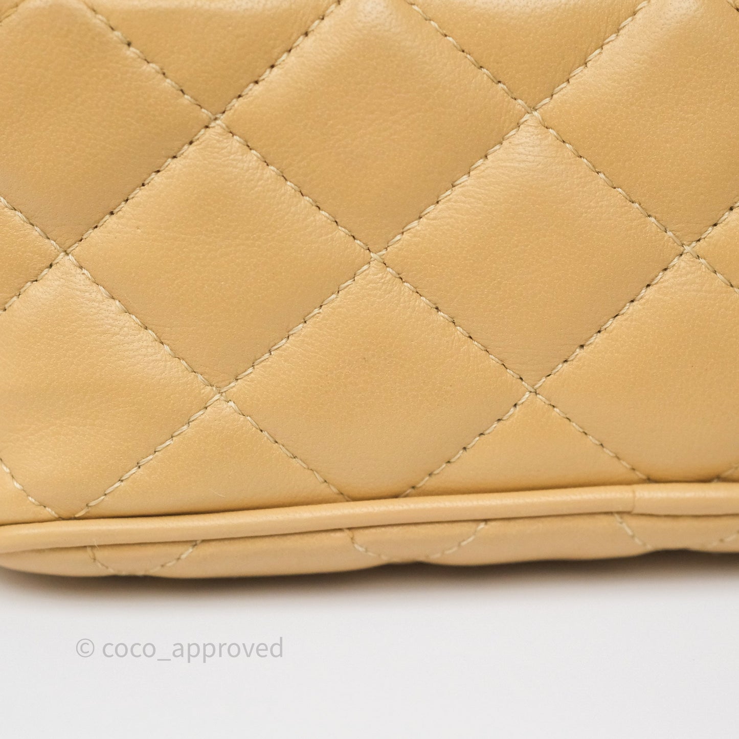 Chanel Coco Vintage Camera Case Beige Calfskin Gold Hardware