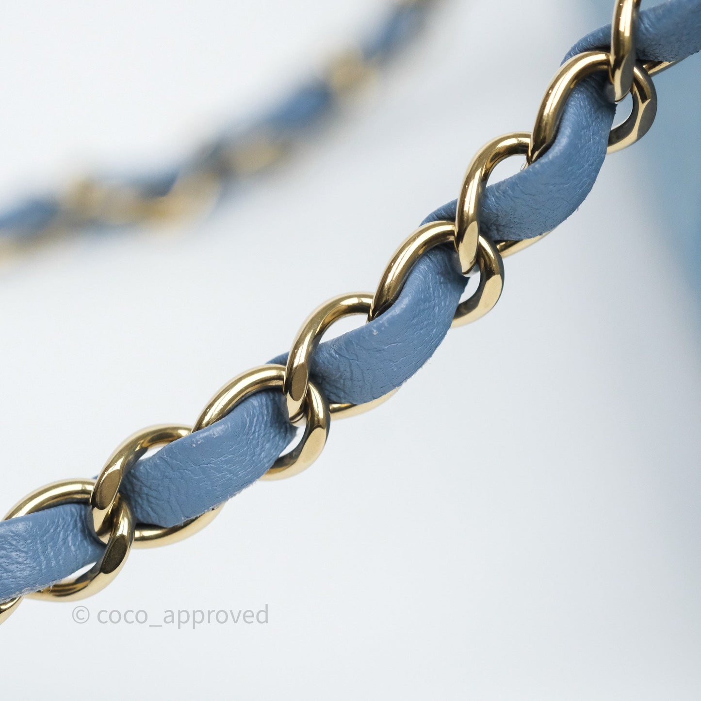 Chanel Small Double Flap Blue Printed Quilted Denim Gold Hardware