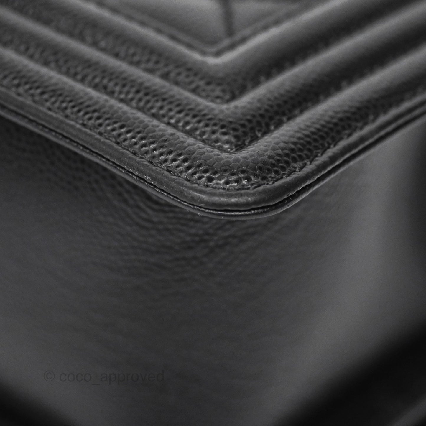 Chanel Medium Boy Quilted Black Caviar Ruthenium Hardware