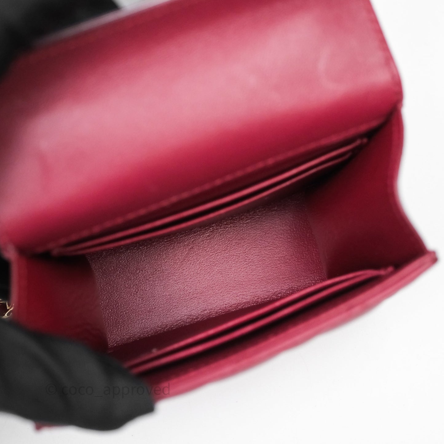 Chanel Mini Top Handle Flap Bag Red Lambskin Gold Hardware