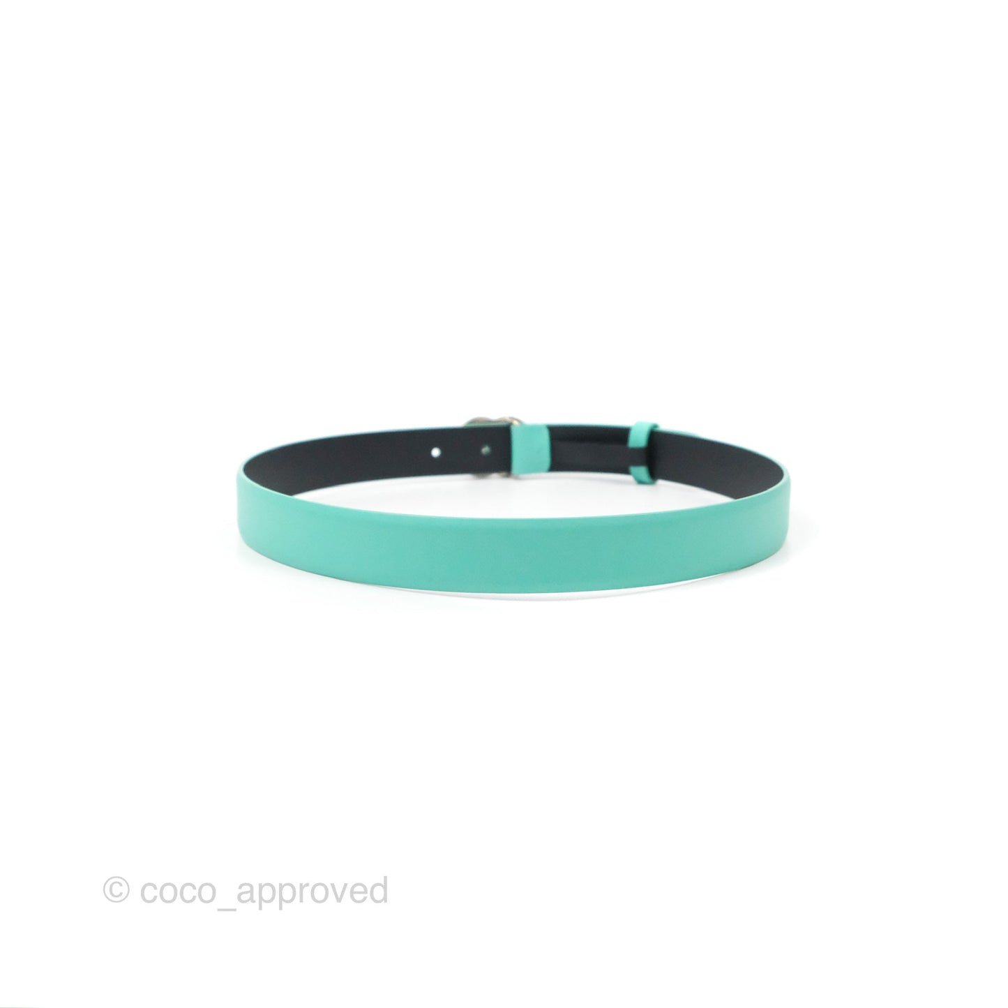 Chanel Calfskin CC Turn Lock Belt Turquoise 18C