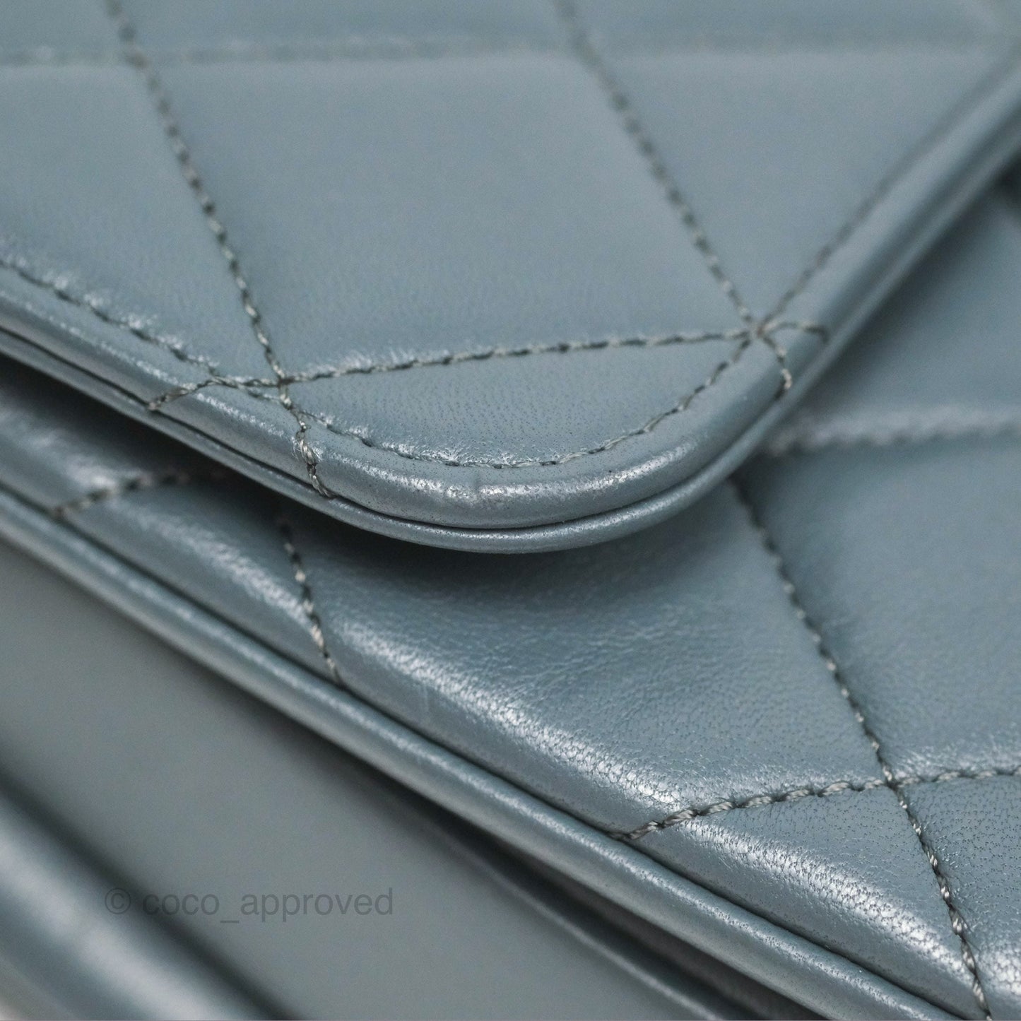 Chanel Small Trendy CC Grey Blue Lambskin Gold Hardware