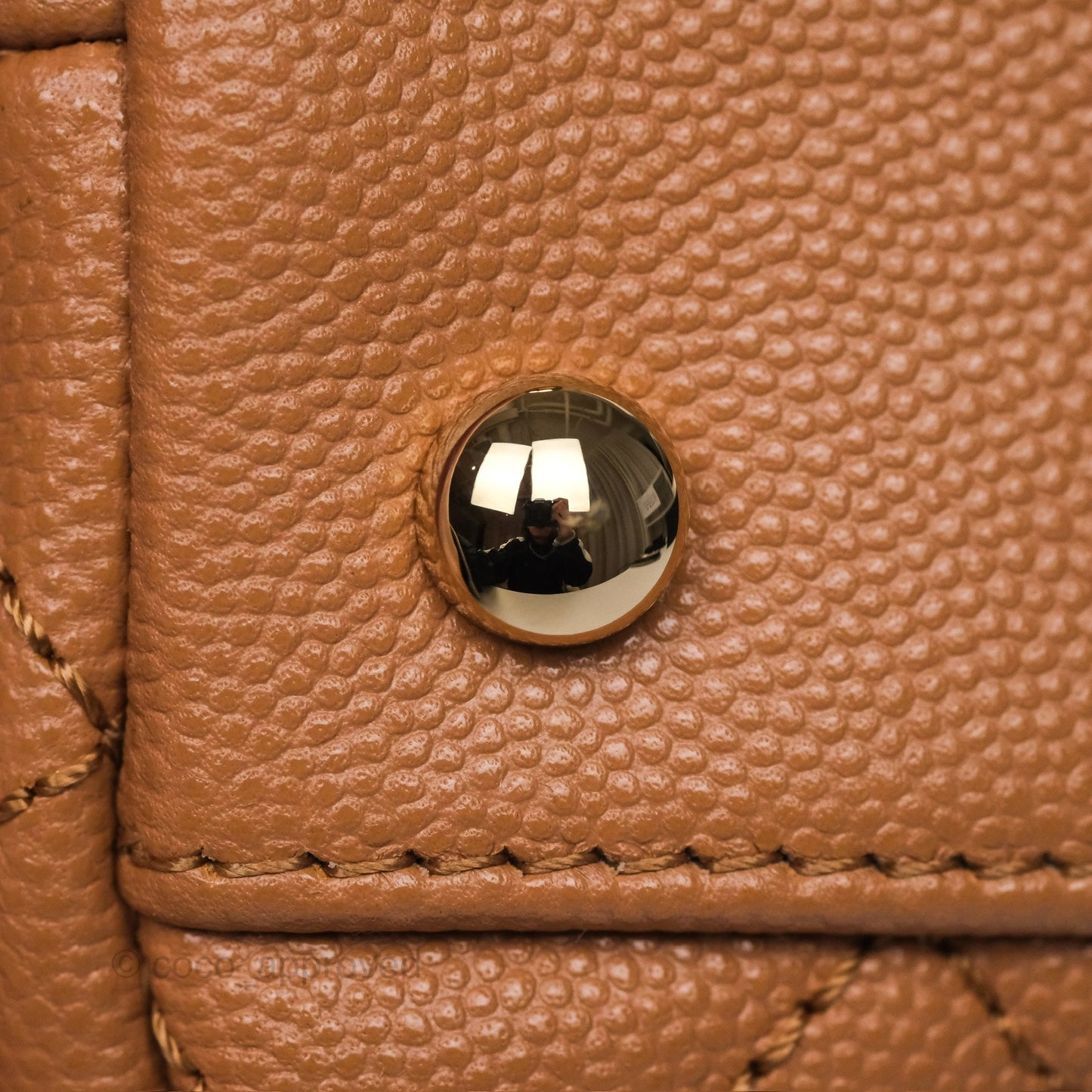 Chanel Small Coco Handle Caramel Beige Caviar Gold Hardware
