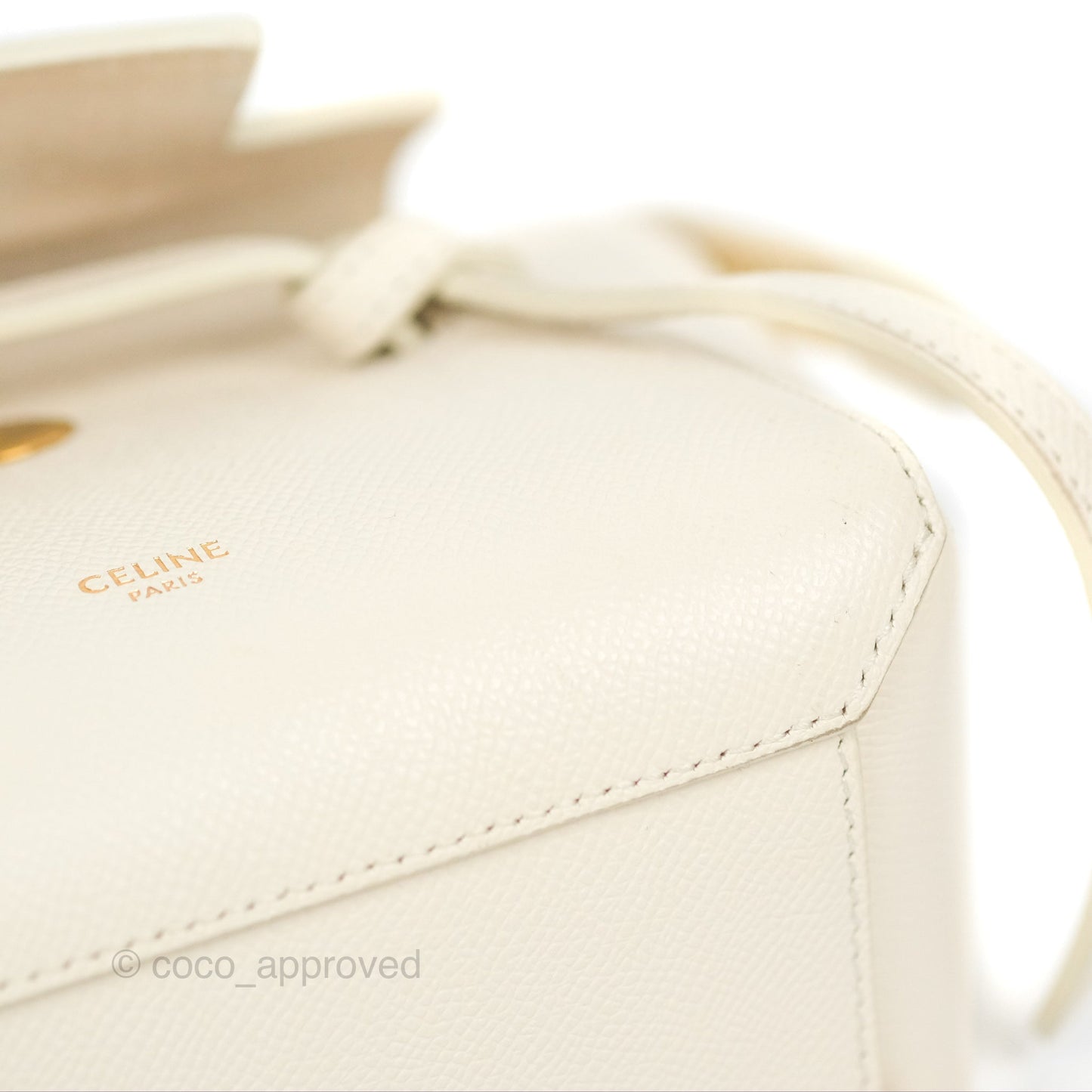 Celine Pico Belt Bag White Grained Calfskin Gold Hardware