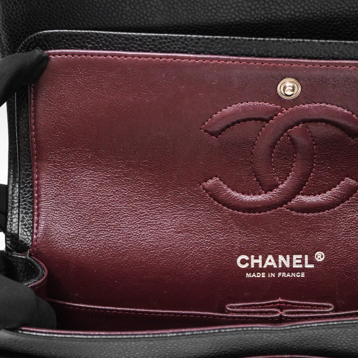 Chanel Classic M/L Medium Flap Quilted Black Caviar Silver Hardware