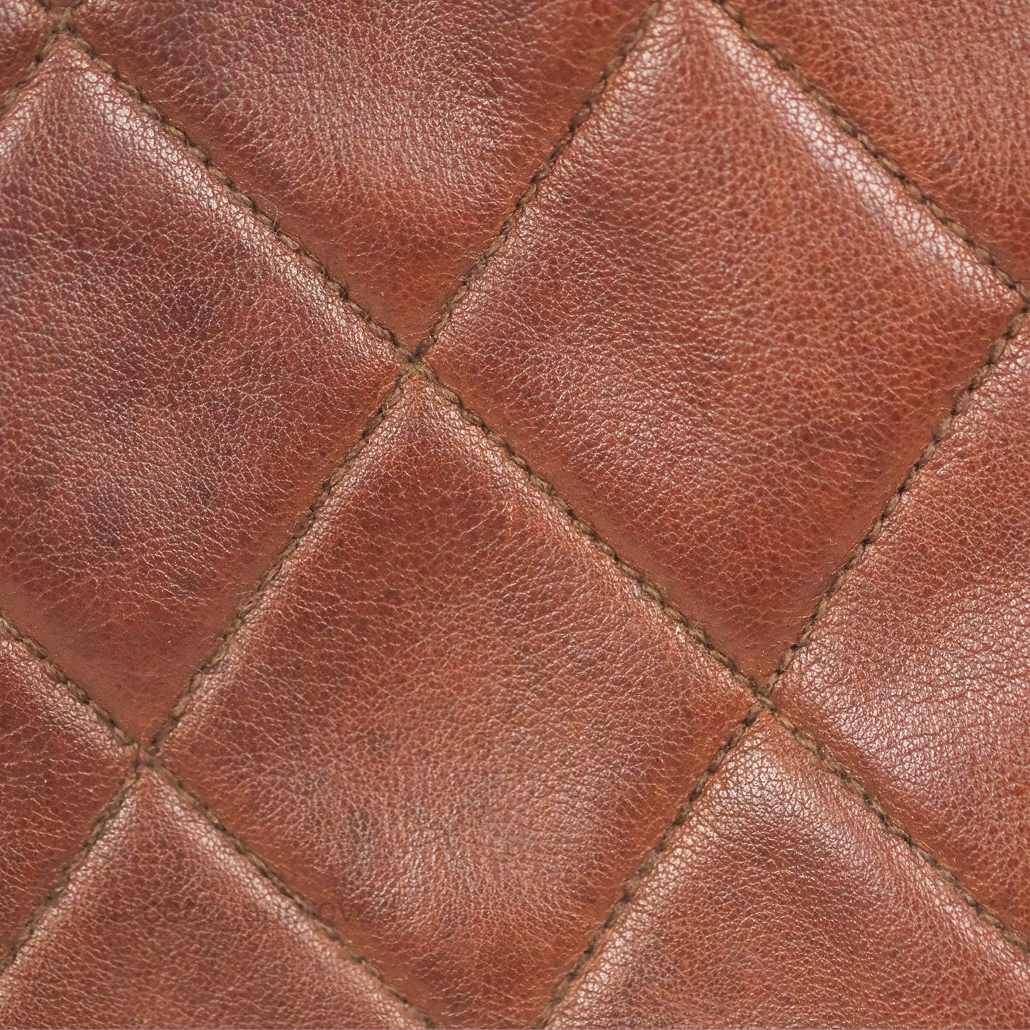 Chanel Vintage Tote Bag Quilted Brown 24K Gold Hardware