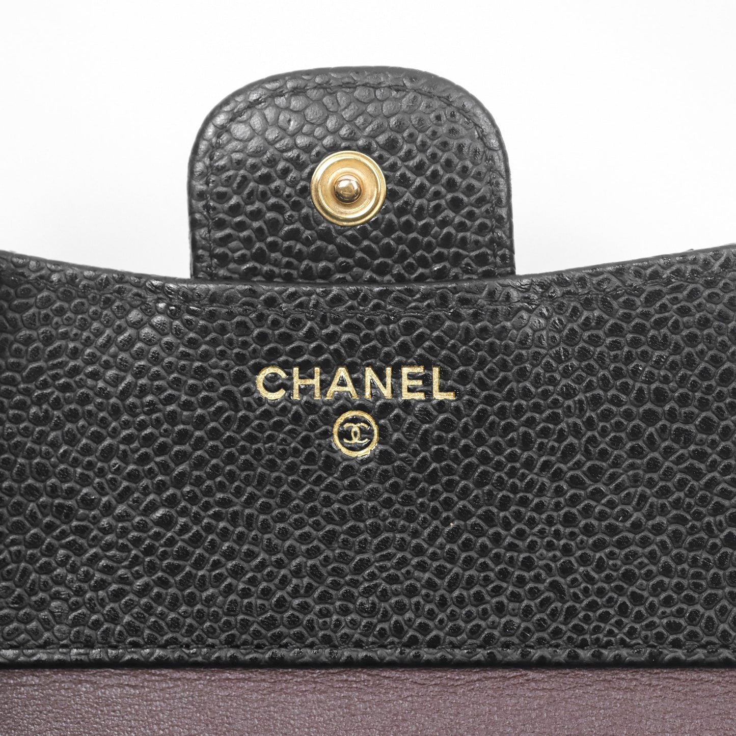 Chanel Classic Short Flap Wallet Black Caviar Gold Hardware