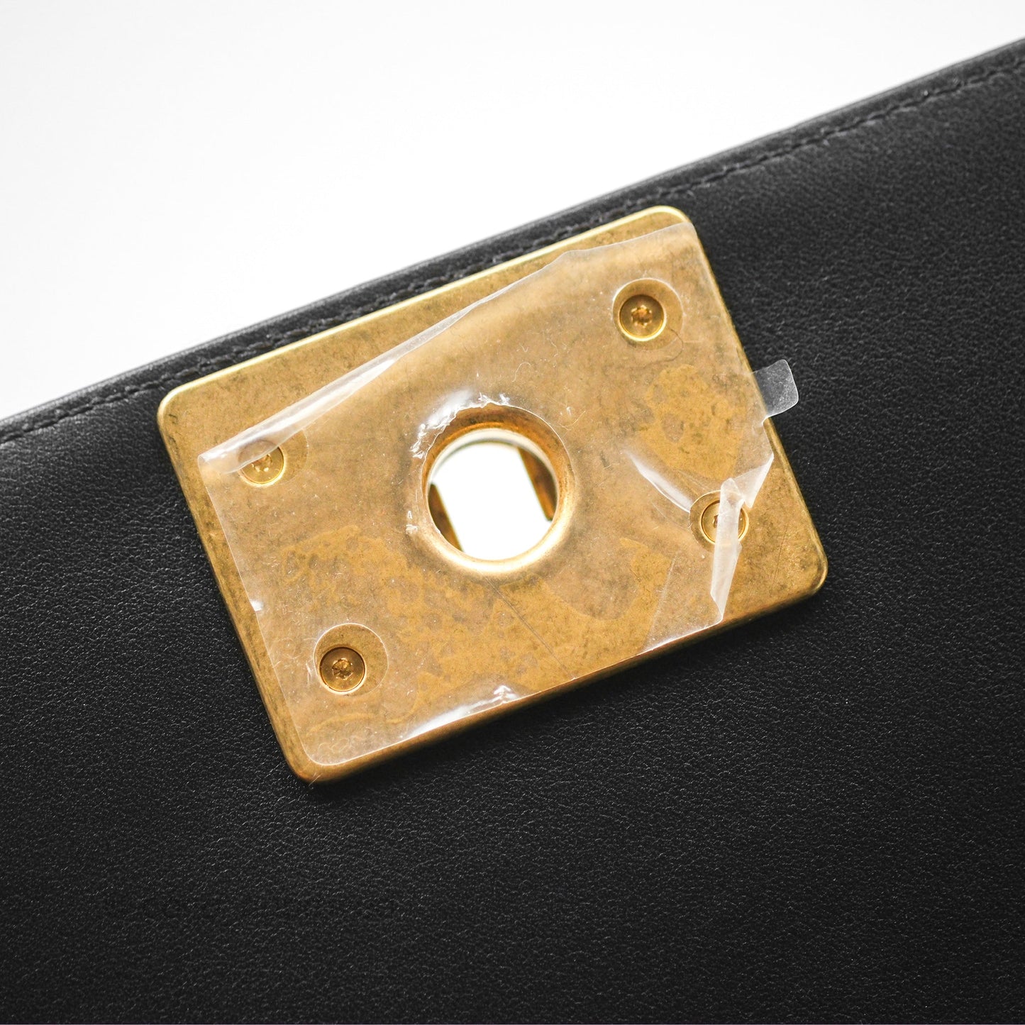 Chanel Small Boy Quilted Black Calfskin Aged Gold Hardware