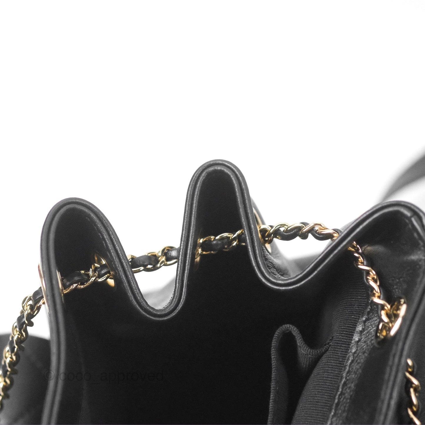 Chanel Quilted Large Duma Drawstring Backpack Black Lambskin