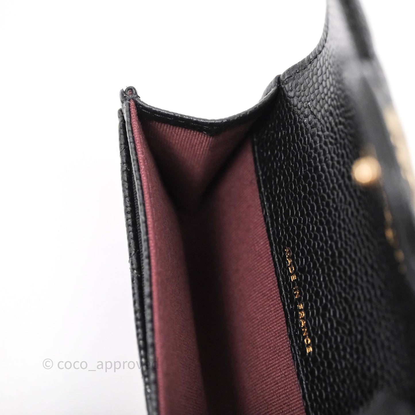 Chanel Quilted Flap Card Holder Caviar Black Gold Hardware